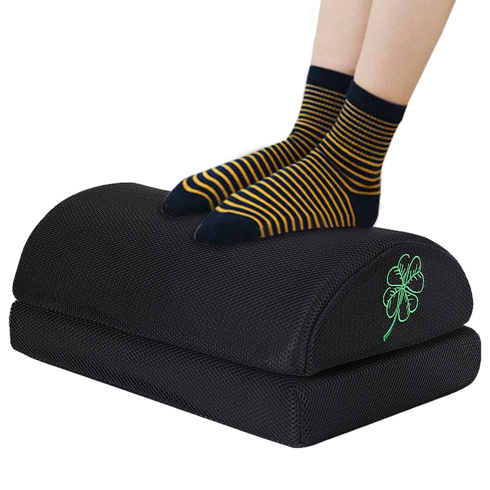 L LONGANCHANG Foot Rest, Footstool under Desk Adjustable Height, Foot Stool Home Accessories Office Furniture for Living Room Travel Desk, Footrest with 2 Optional Double Layer Non-Slip, Black