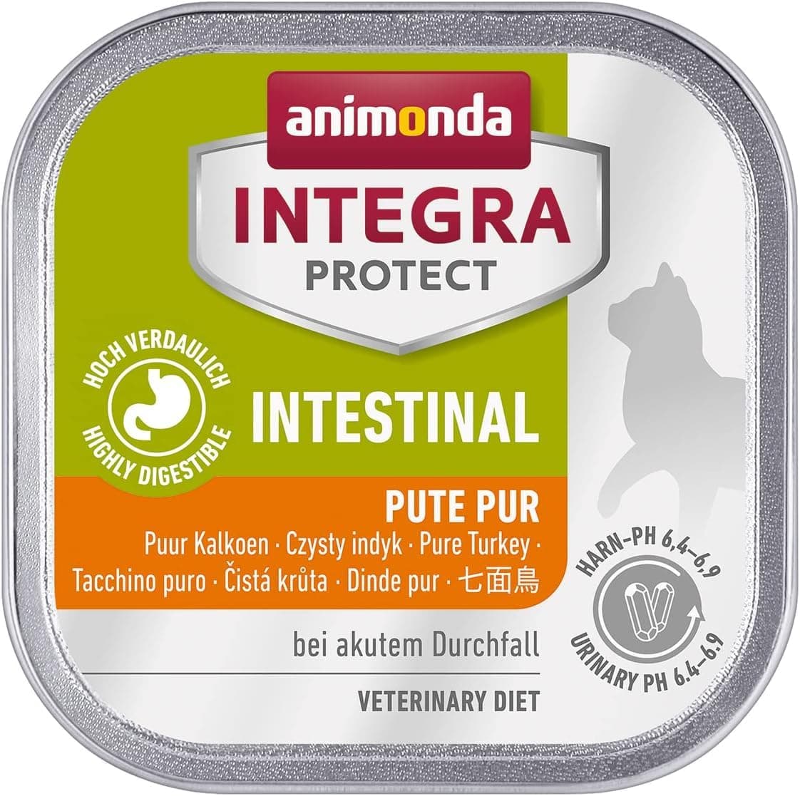 animonda Integra Protect Intestinal cat, diet cat food, wet food for diarrhoea or vomiting, pure turkey, 16 x 100g