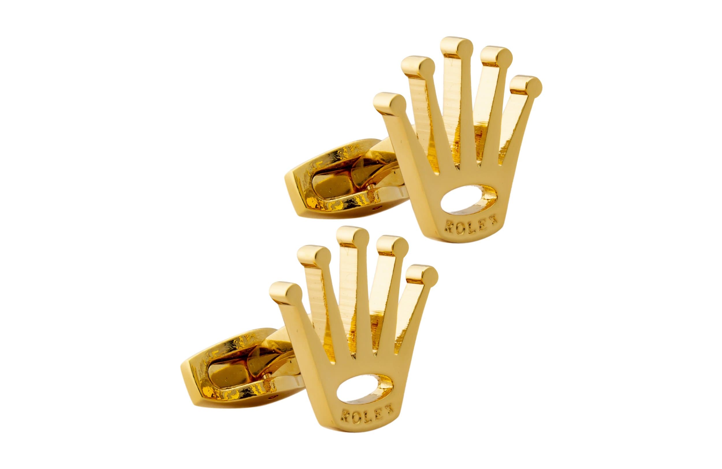 AVARON PROJEKT Formal Executive Golden Metal Crown Cufflinks for Men