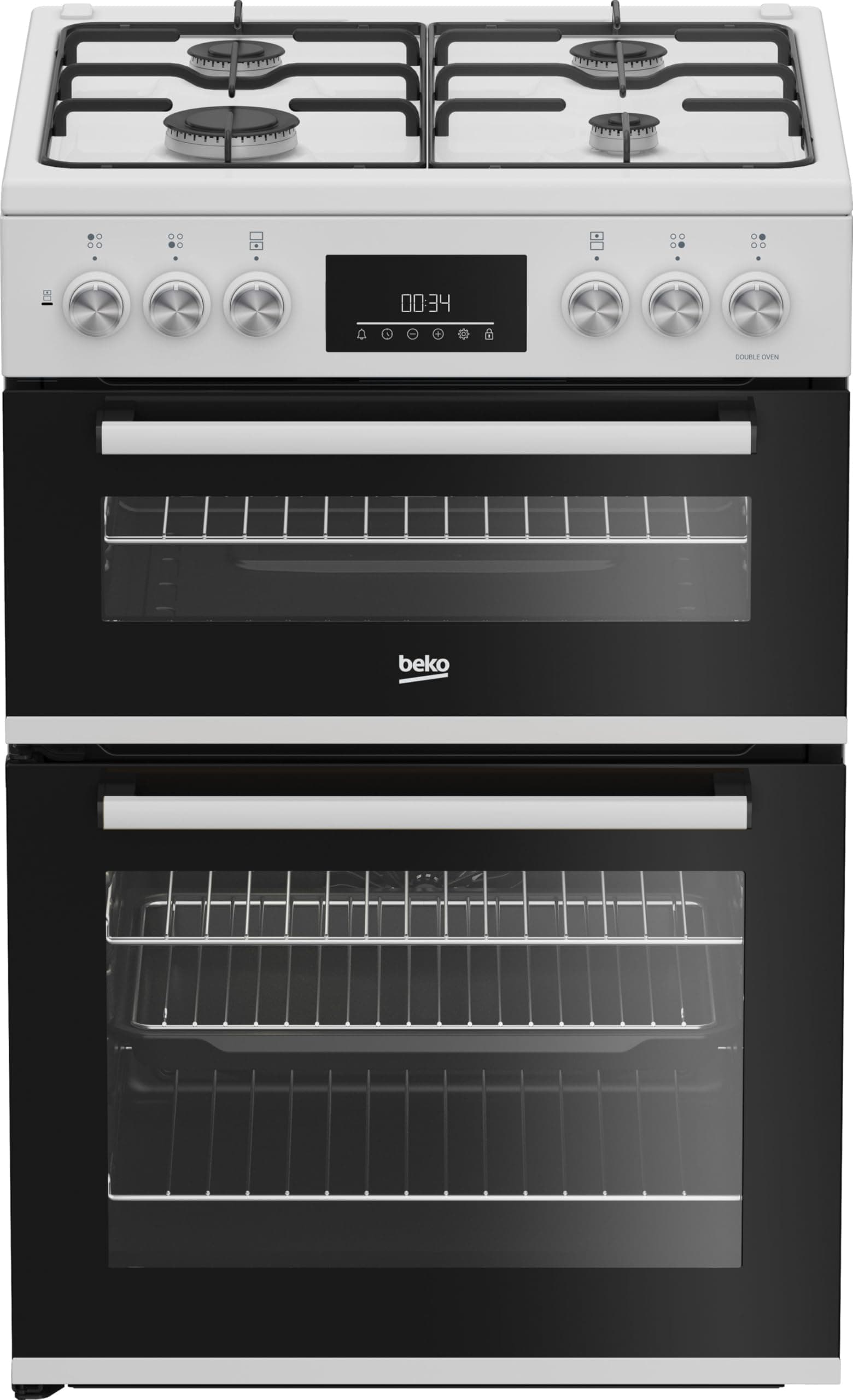 Beko 60cm Dual Fuel Cooker - White - A Rated [Energy Class A]