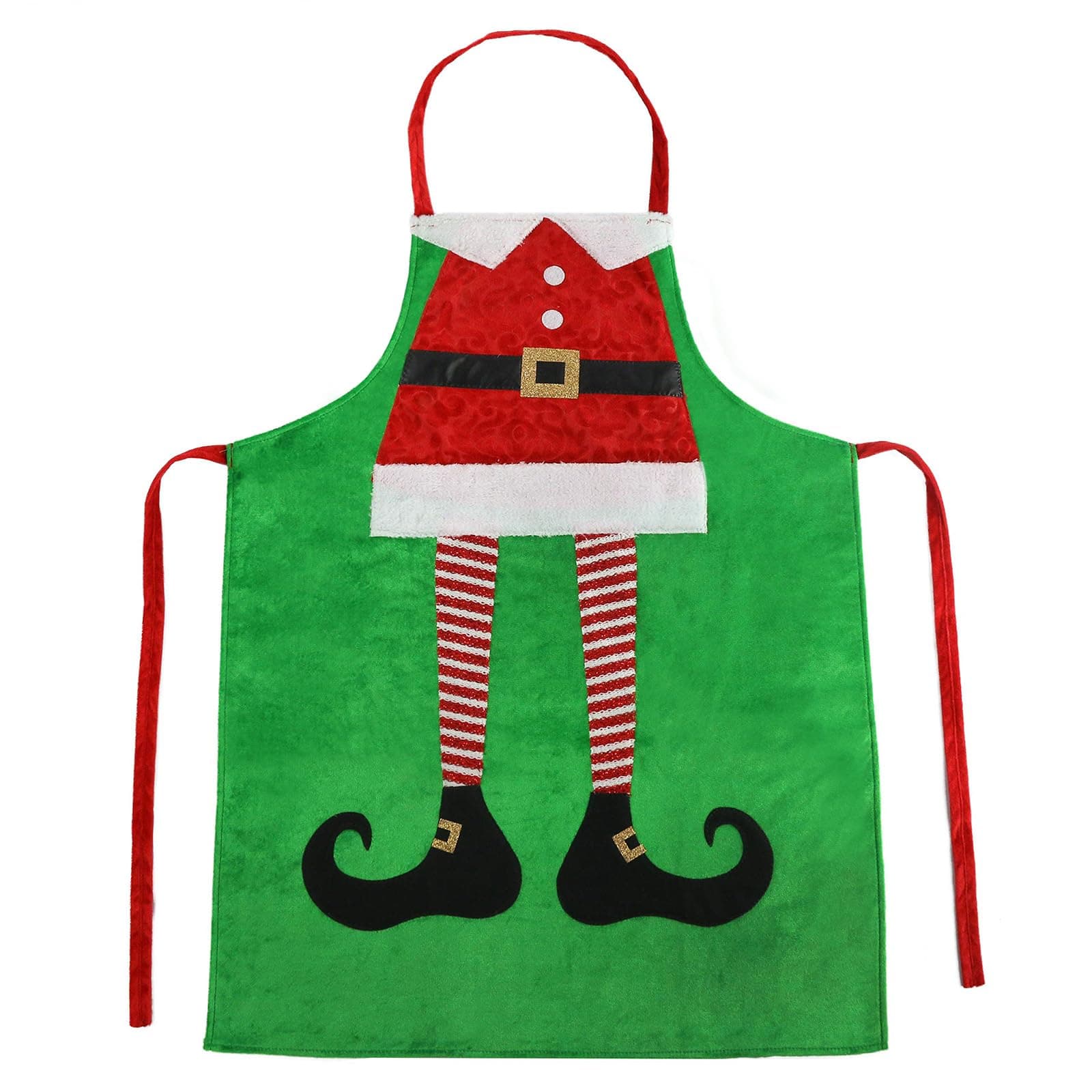 Athoinsu Christmas Elf Apron Xmas Holiday Party Custome Kitchen Supplies Deocrations