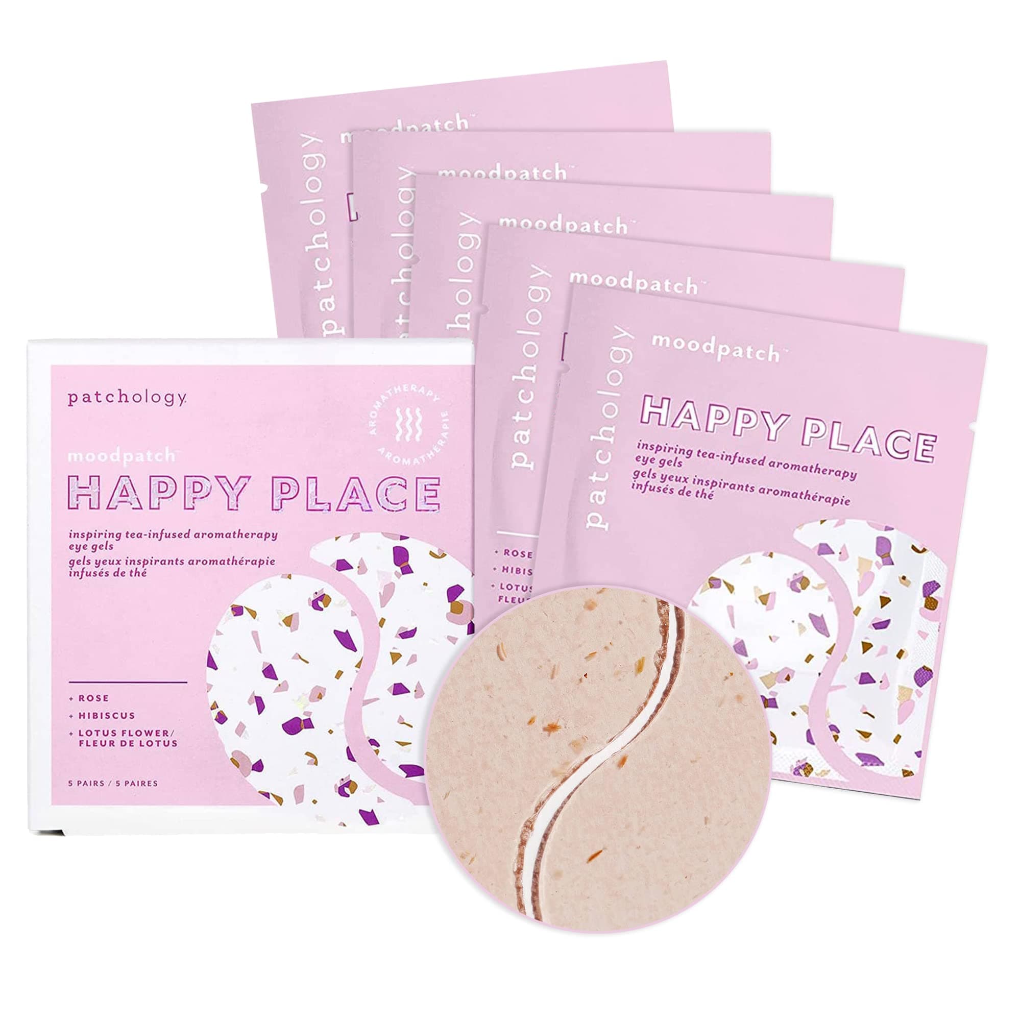 Patchology Happy Place Under Eye Patches - Overnight Anti-Aging Masks for Dark Circles, Puffy & Eye Bags, & Wrinkles - Brightening & Depuffing Skin Care Undereye Pads for a Youthful Glow (5 Pairs)