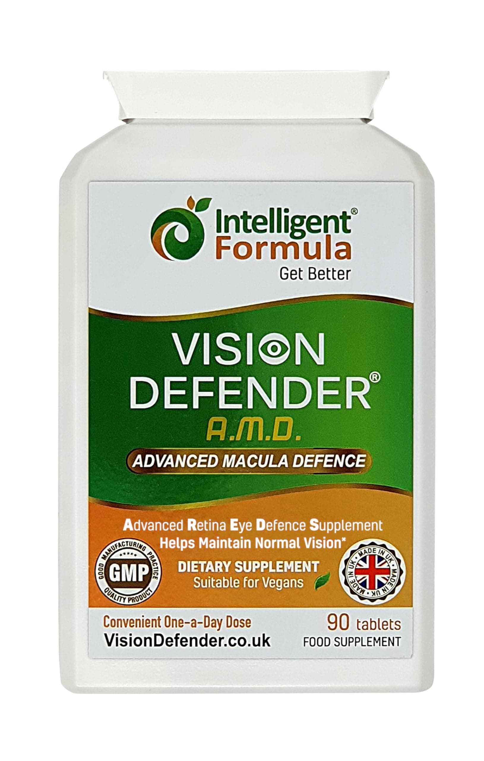 - Vision Defender AMD AREDS2 Eye Vitamins – Exact AREDS 2 Formula with Lutein & Zeaxanthin, Vitamins C & E, Zinc 25 mg & Copper – Once Daily Vegan Eye Health Supplement, 90 Tablets
