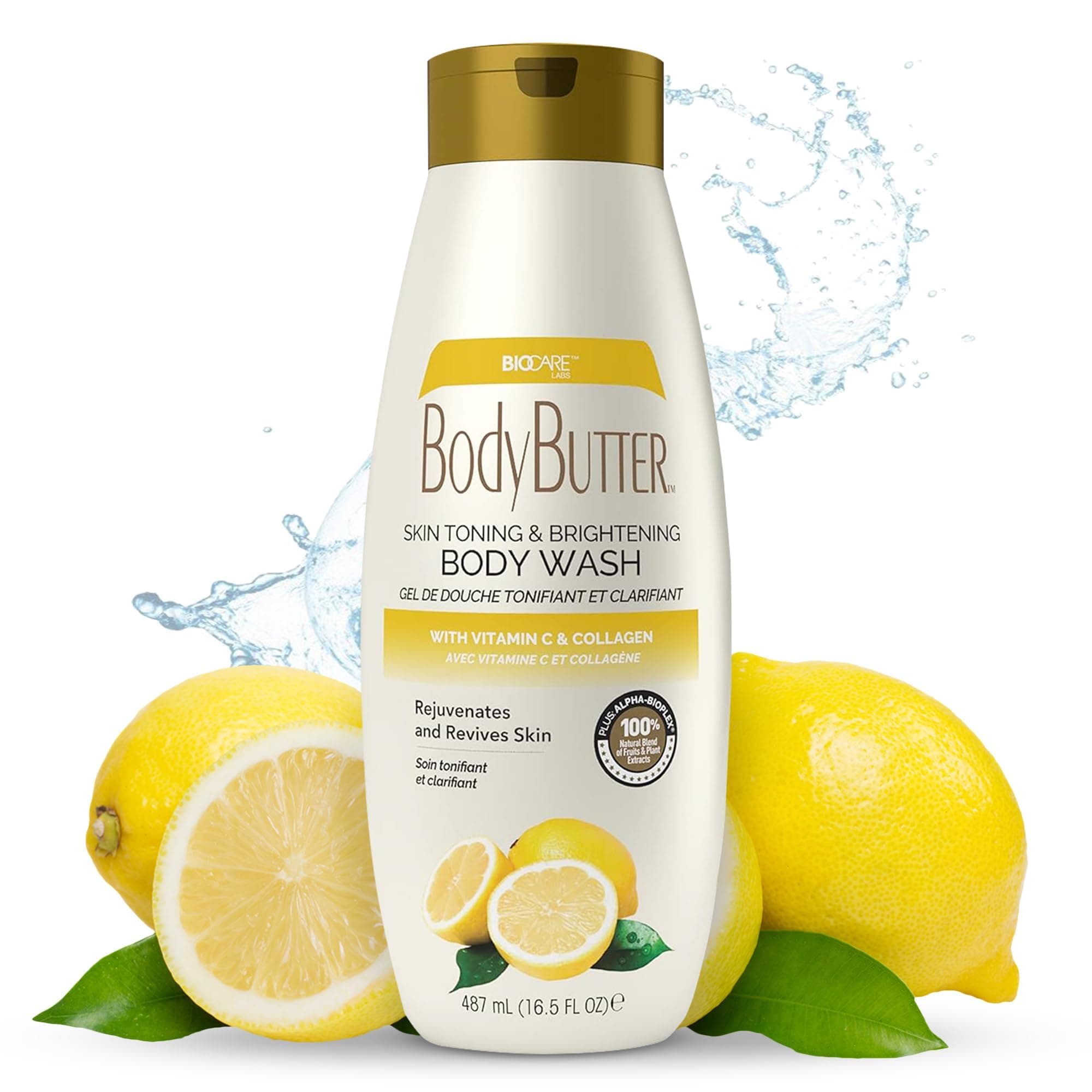 Vitamin C and Collagen Body Wash: Ultimate Brightening & Toning Solution, Ideal for Men & Women - Enhances Skin & Hydrates, Suitable All Skin Types, Sulfate-Free 16.5 oz