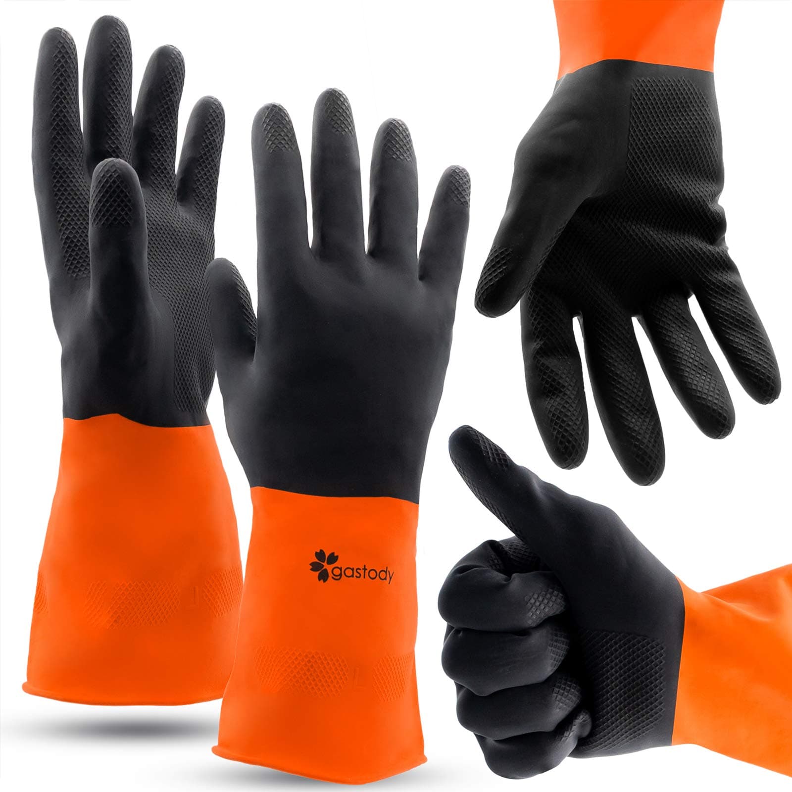Chemical Resistant Gloves, Reusable,Heavy Duty Safety Work Gloves,Resist Acid,Oil,Alkali - S-M-L-XL-XXL Size