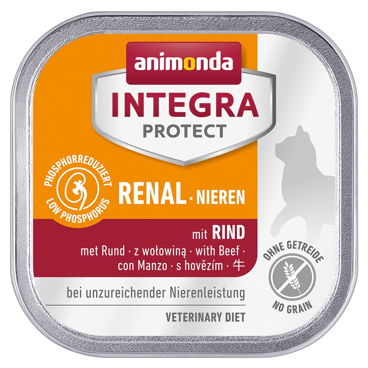 Nieren (Renal) cat, wet food for chronic renal insufficiency, with beef, 16 x 100g
