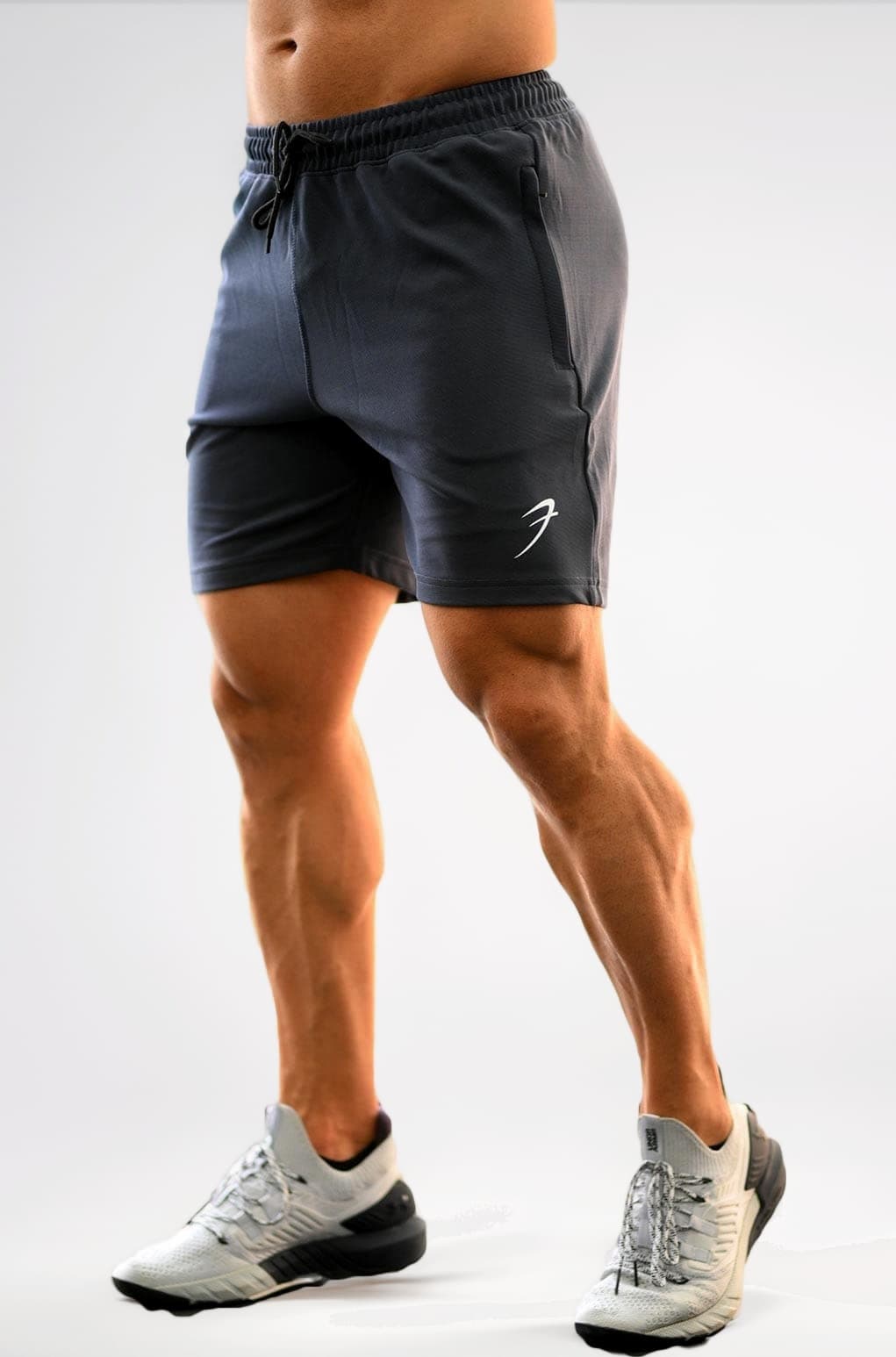 Athletic Slim Fit Training and Gym Shorts for Men with Zipper Pockets