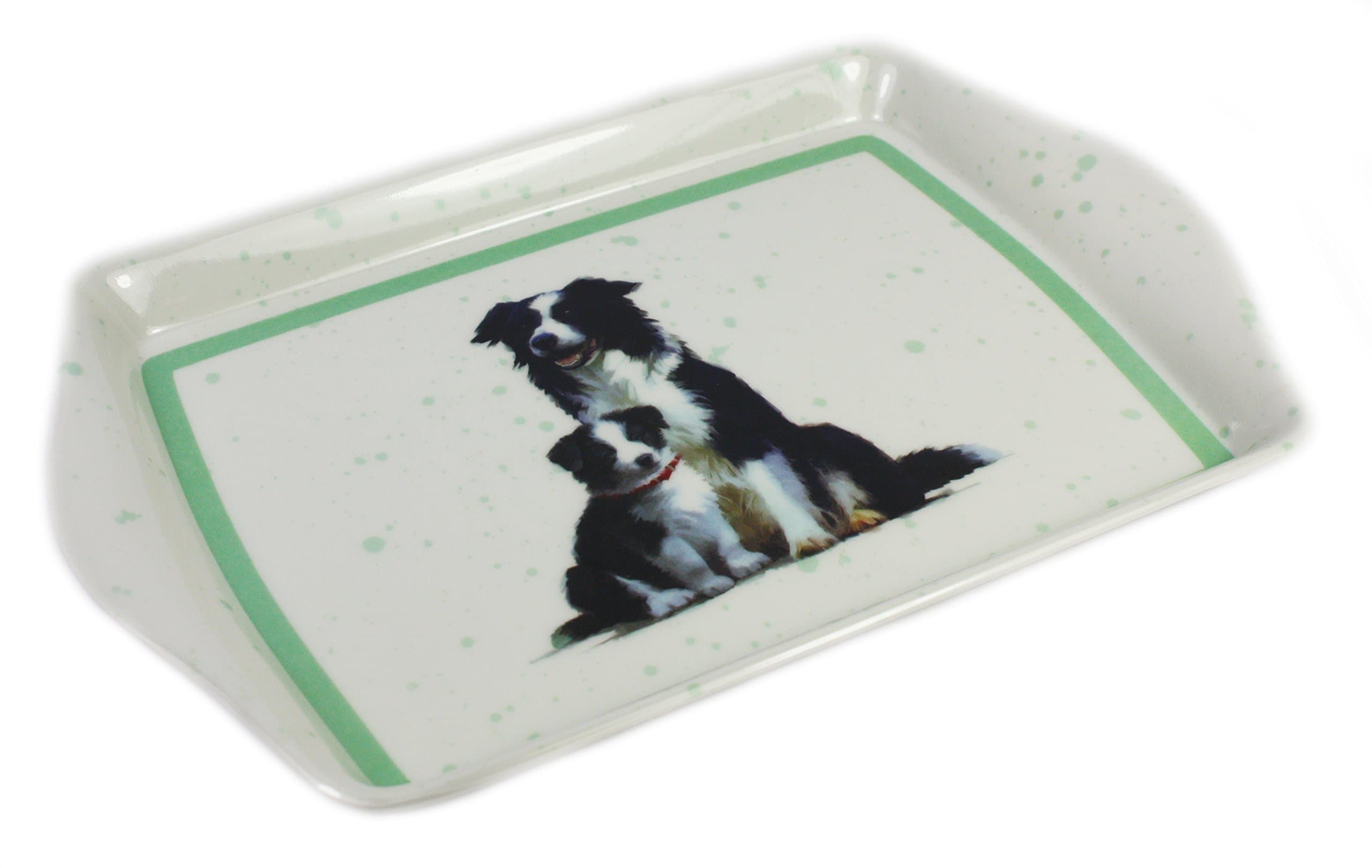 Dog and Puppy Snack Tray (Border Collie)