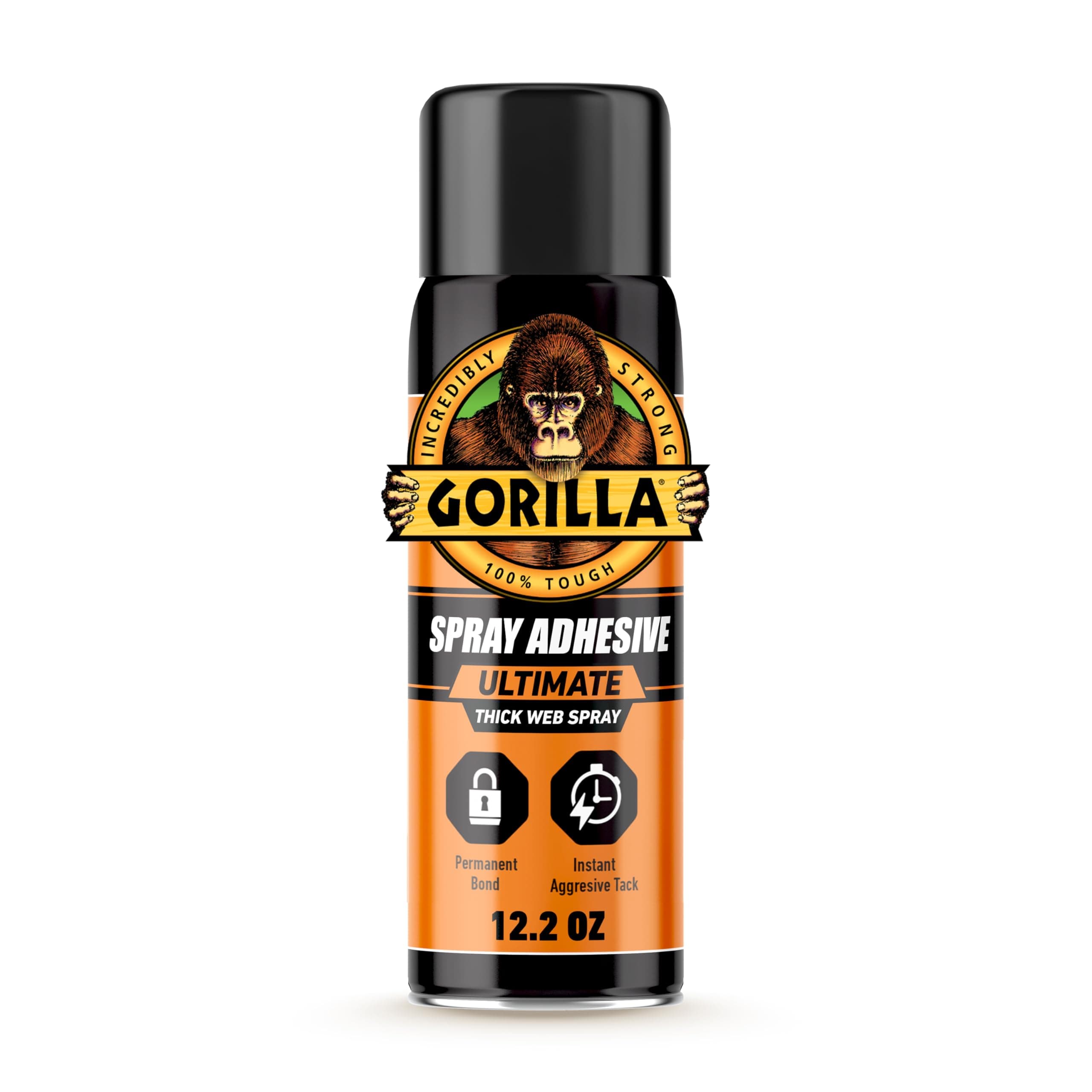 Gorilla Contact Adhesive Ultimate, 12.2oz Web Spray Adhesive, White, (Pack of 1)