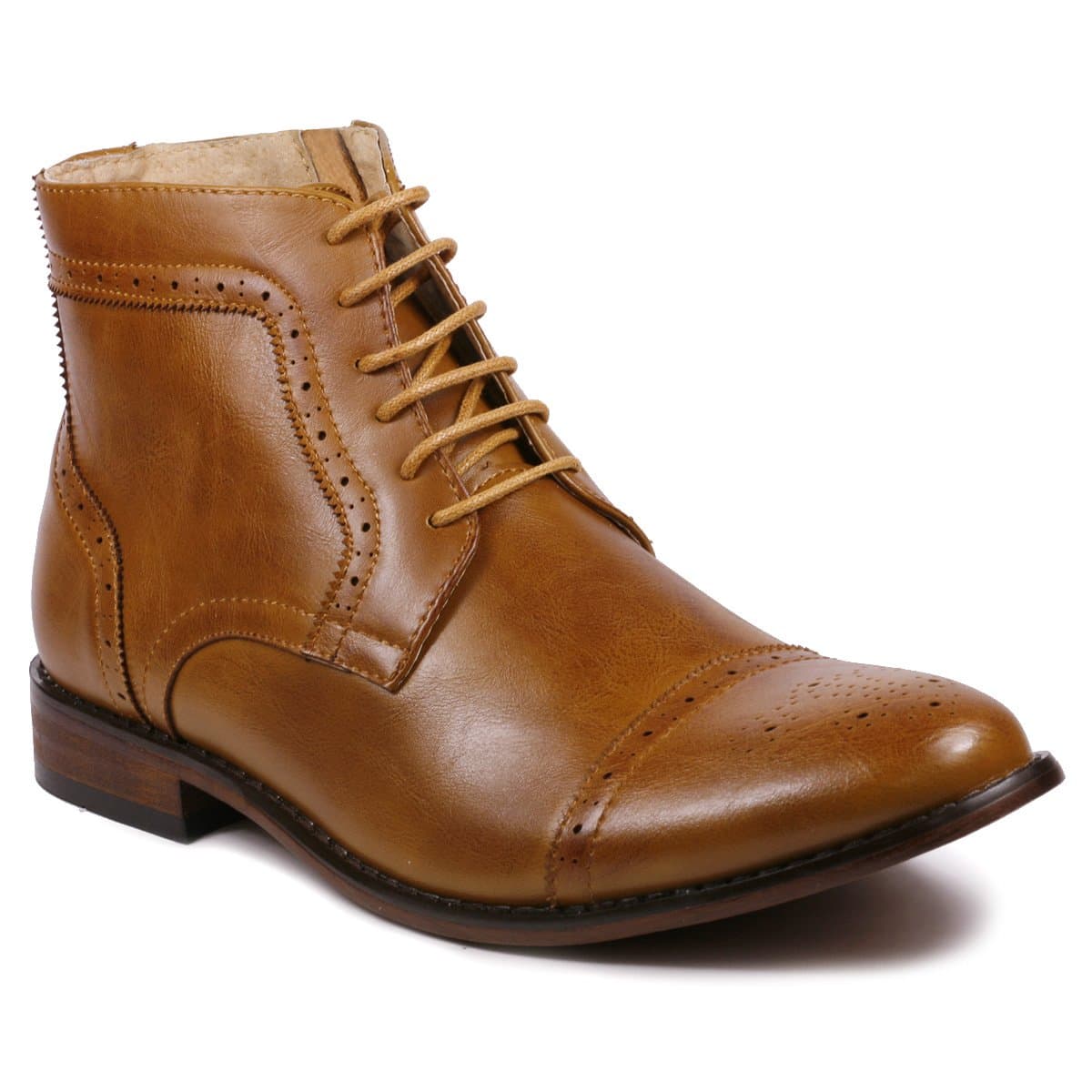 Metrocharm MC123 Men's Cap Toe Lace up Dress Casual Ankle Boot