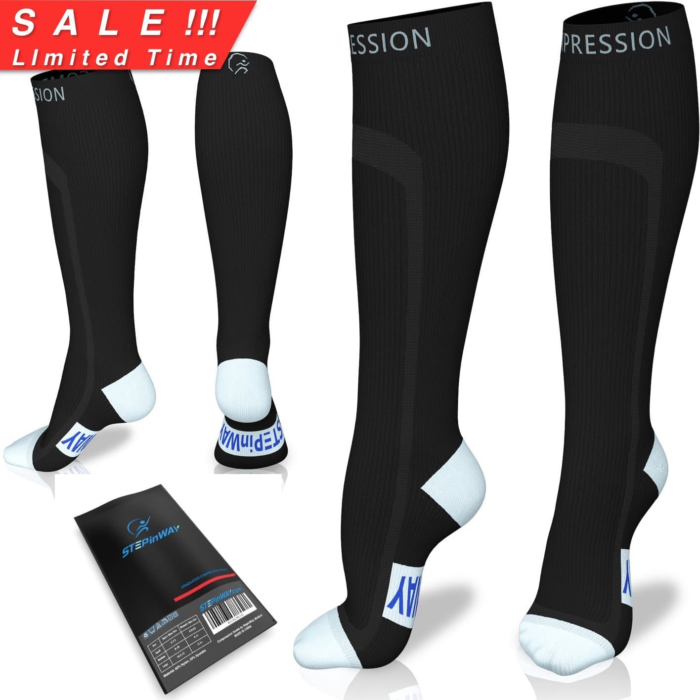 Compression Socks for Men and Women 20-30 mmHg - Best PREMIUM Quality, Boost Stamina, Circulation and Recovery
