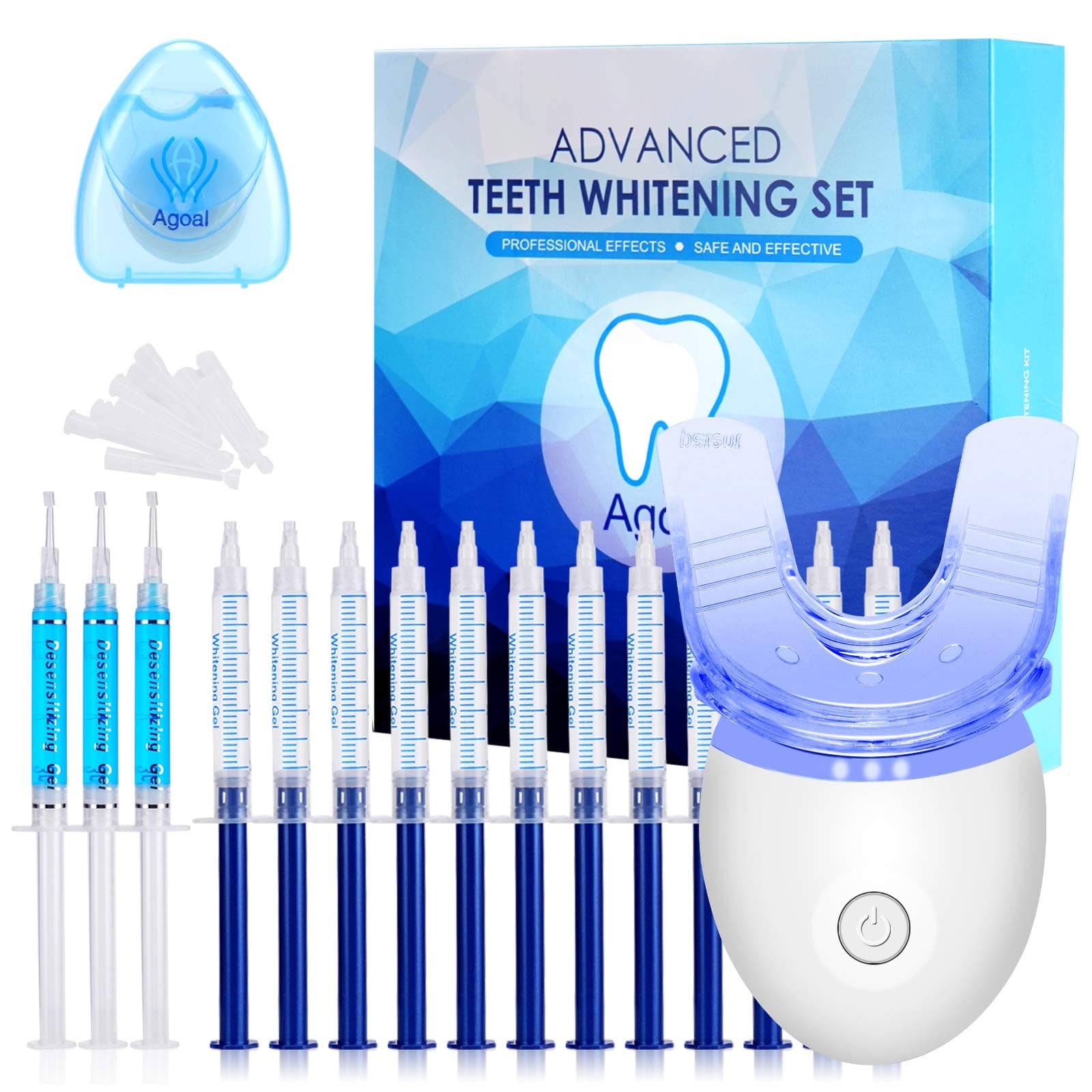Teeth Whitening, Teeth Whitening Kit with LED Light, Non-Sensitive Teeth Whitener Pen with Tooth Whitening Gel and Soft Mouth Tray