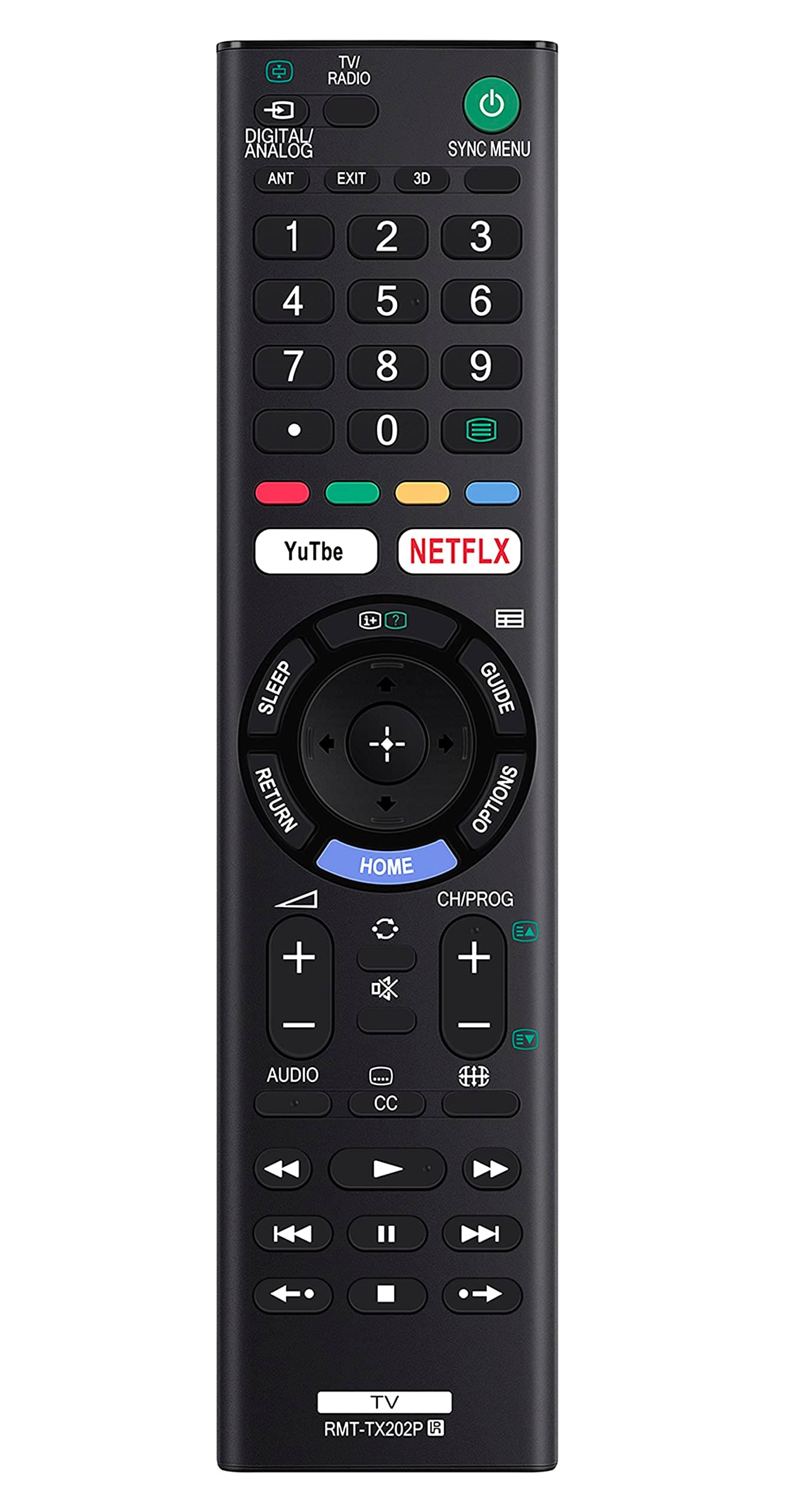 RMT-TX202P Replaced Remote fit for Sony BRAVIA TV KLV-40W562D KLV-49W752D KLV-32W562D KLV-48W562D KLV-32W512D KLV-32R412D