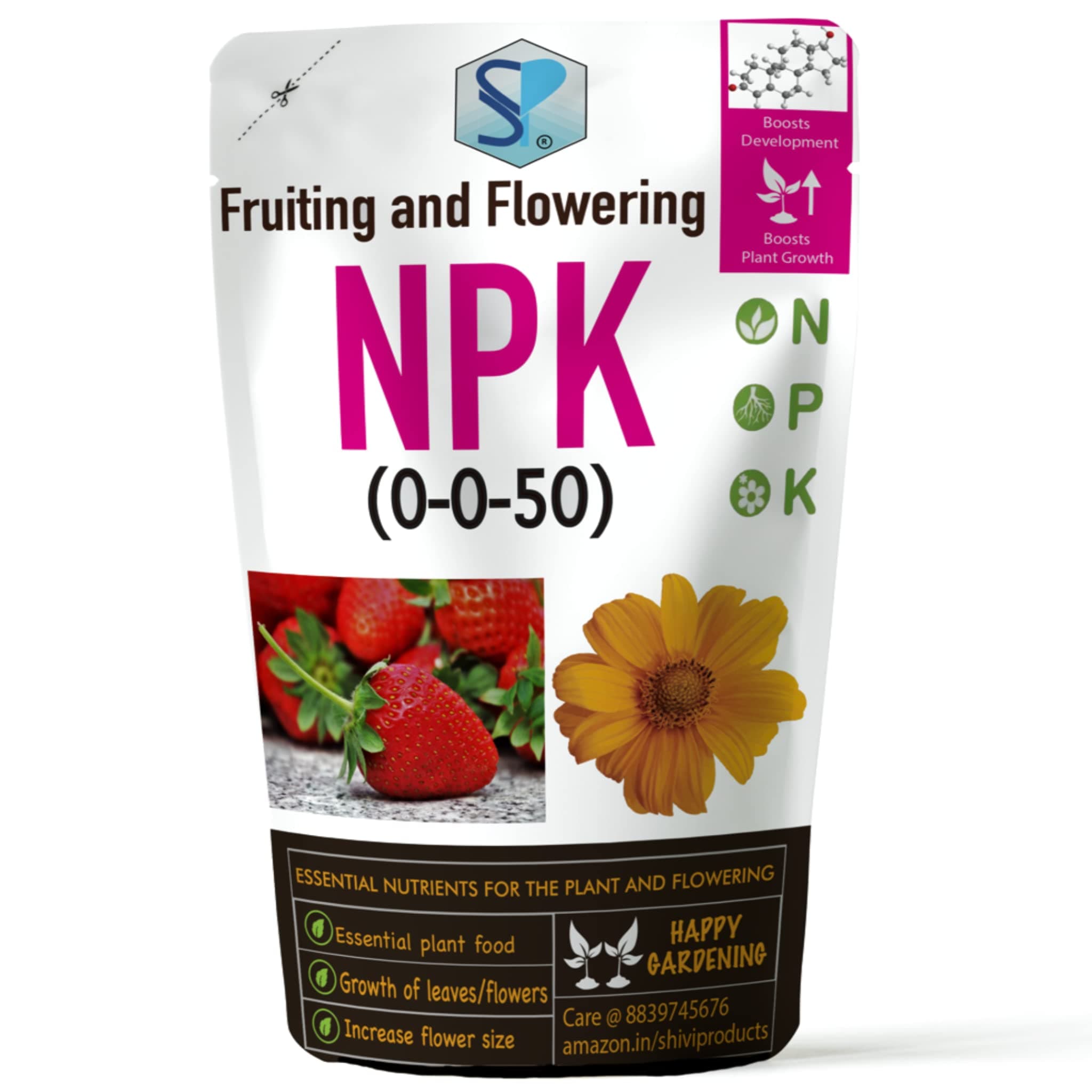 NPK 0-0-50 for Fruiting and Flowering for Gardening | Must for Mature Plants about to Fruit/Flower (400 gm)