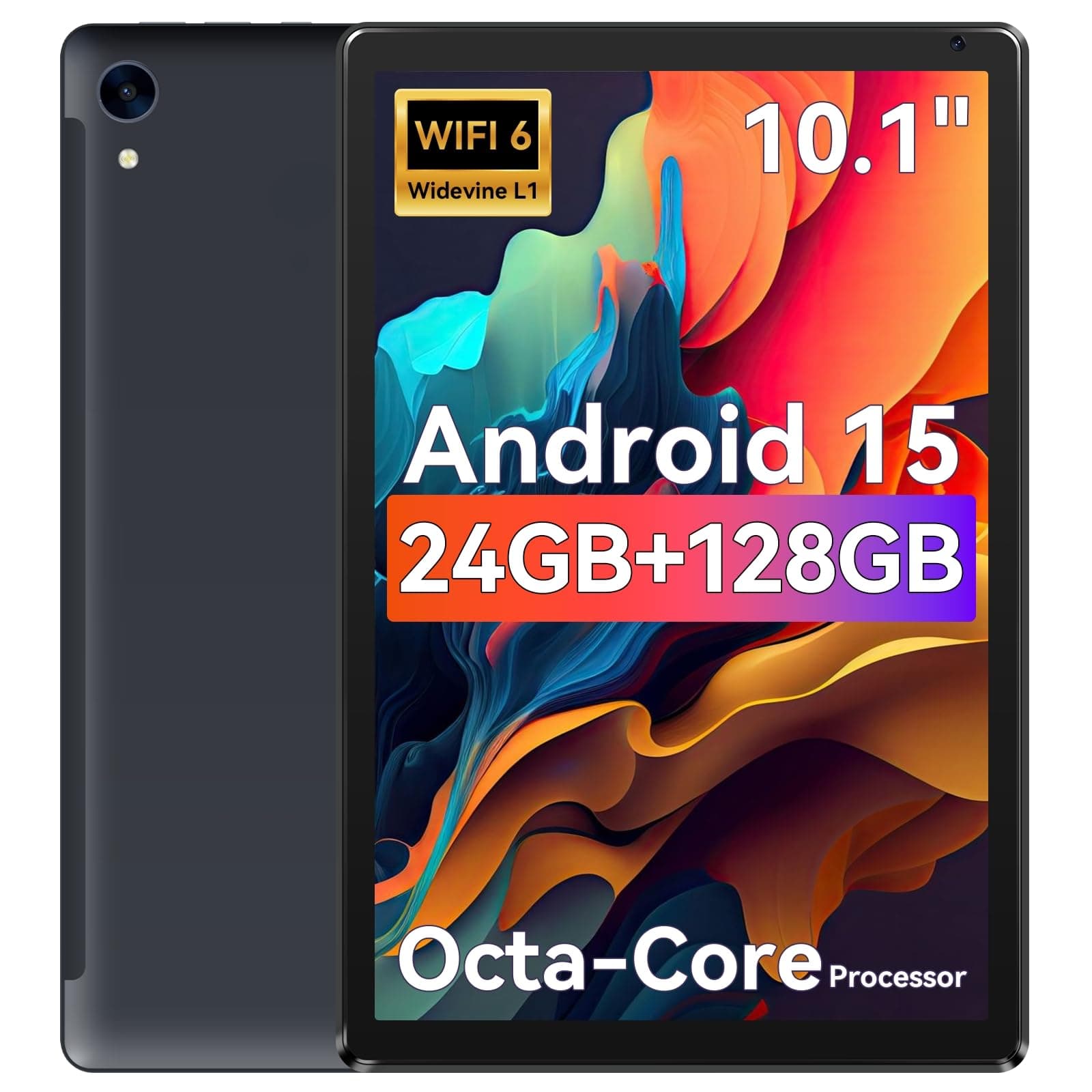 Tablet,10.1" Android Tablet with Octa-core Processor 10GB RAM 128GB ROM HD IPS Touchscreen 8H Battery, Wi-Fi 6, BT 5.0, Dual Camera, Google Tablets 2024