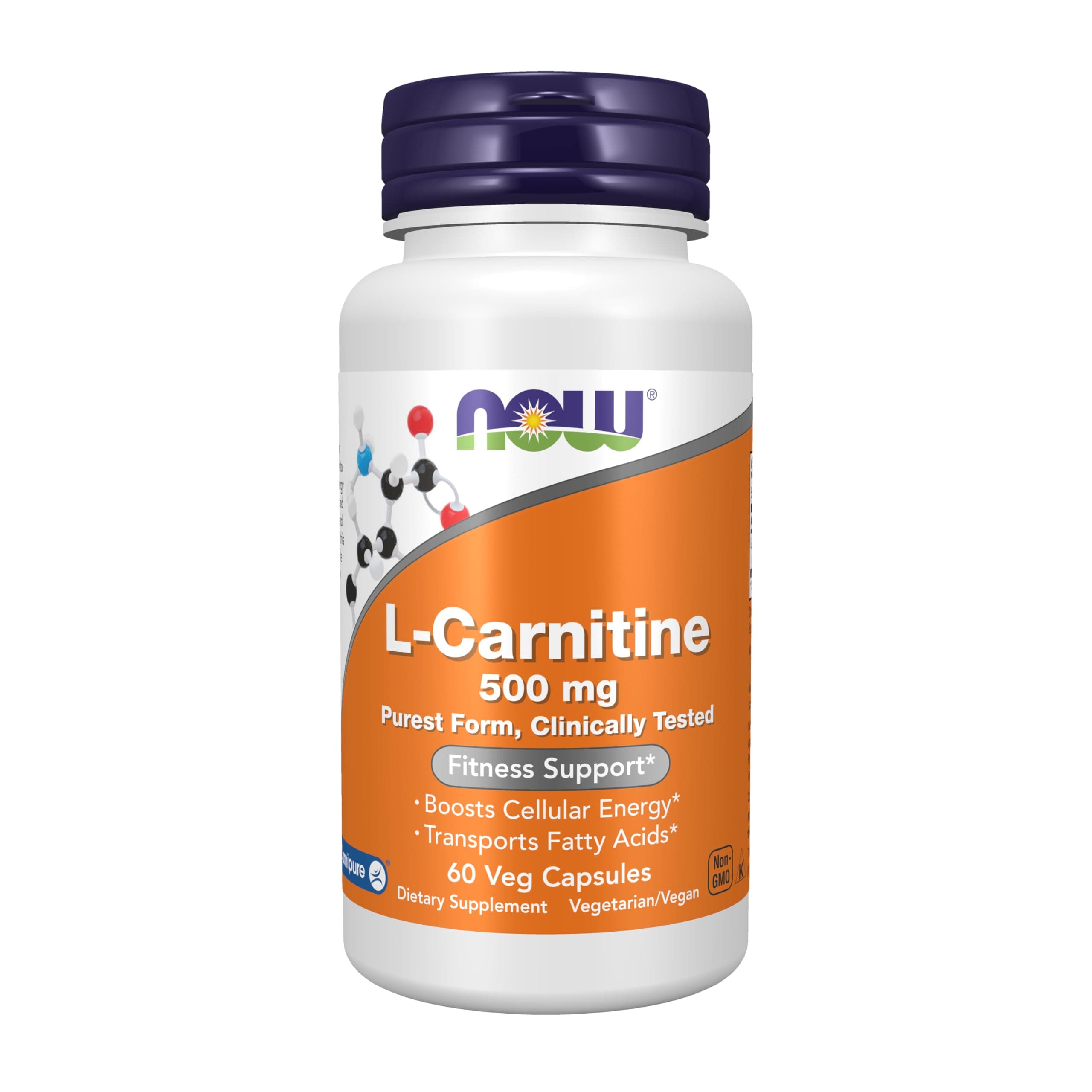 Now Foods L-Carnitine Capsules, 500 mg, 60 Capsules