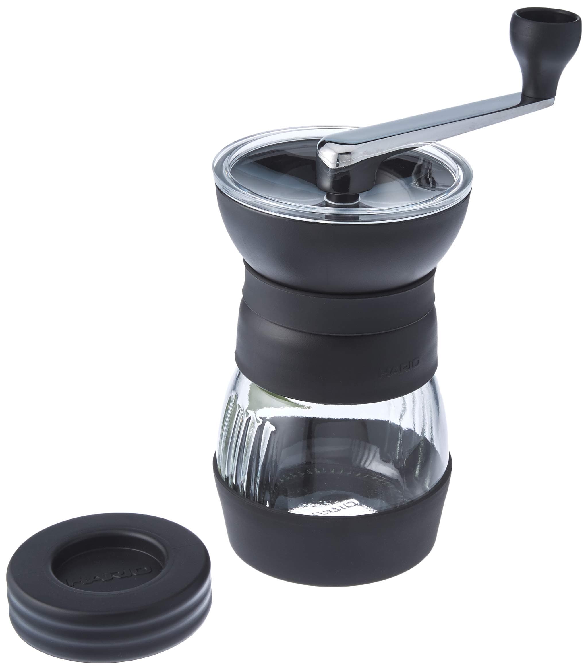 MMCS-2B Skerton PRO Coffee Mill | Large Adjustable Hand Coffee Grinder With Ceramic Burrs, Transparent & Black, 100g