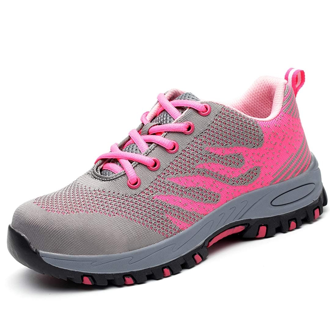 YMNL Safety Shoes, Women Lightweight Work Shoes, Breathable Steel Toe Sport Sneakers