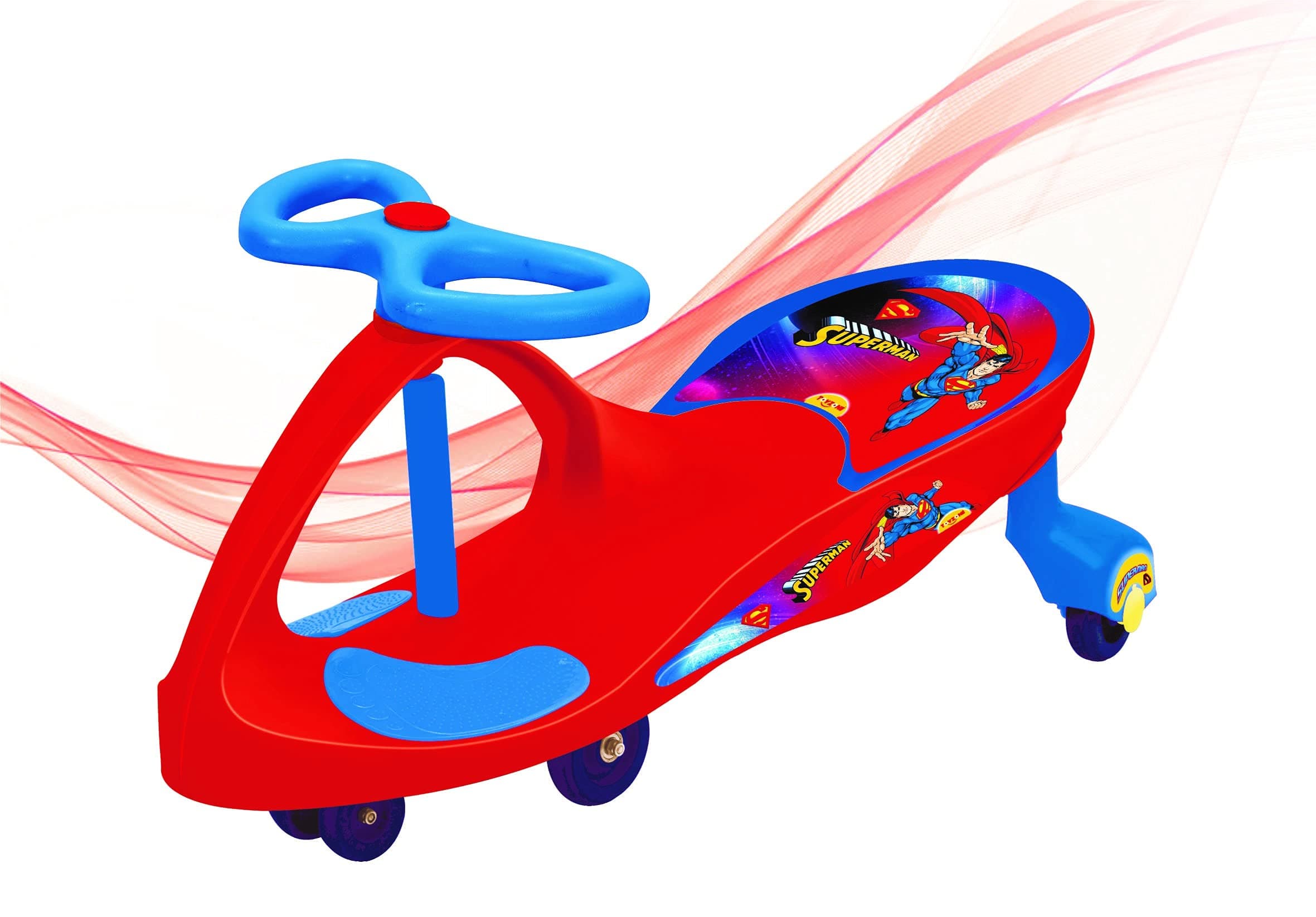 Toyzone Superman Premium Swing car for Kids | Magic Swing Car for Kids | Ride on Car | 80 Kgs Weight Capacity | Scratch Free PU Wheels |