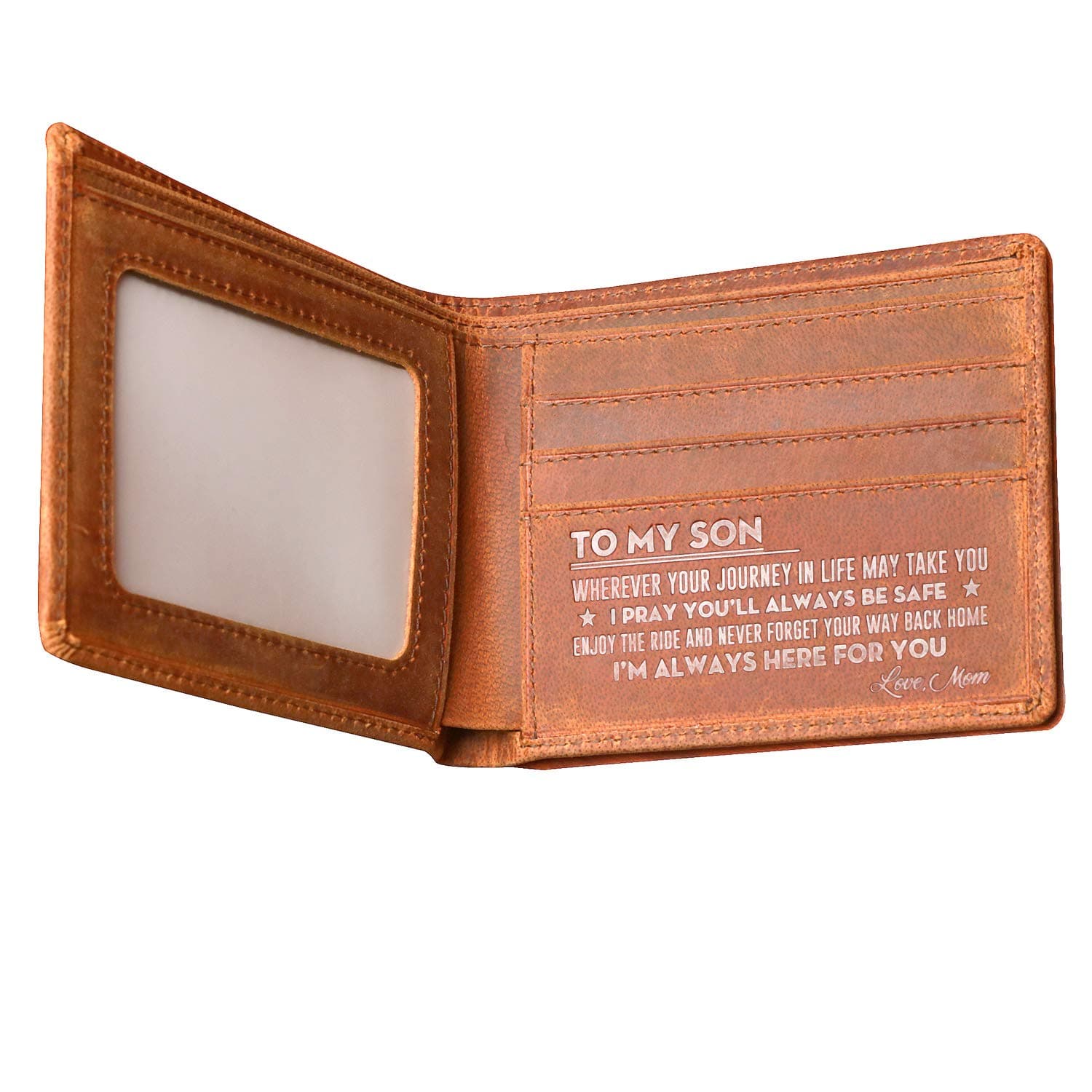 Wallets for son from Mum Biflod Slim Leather Card Holder Wallets Minimalist Customized Card Wallets Brown