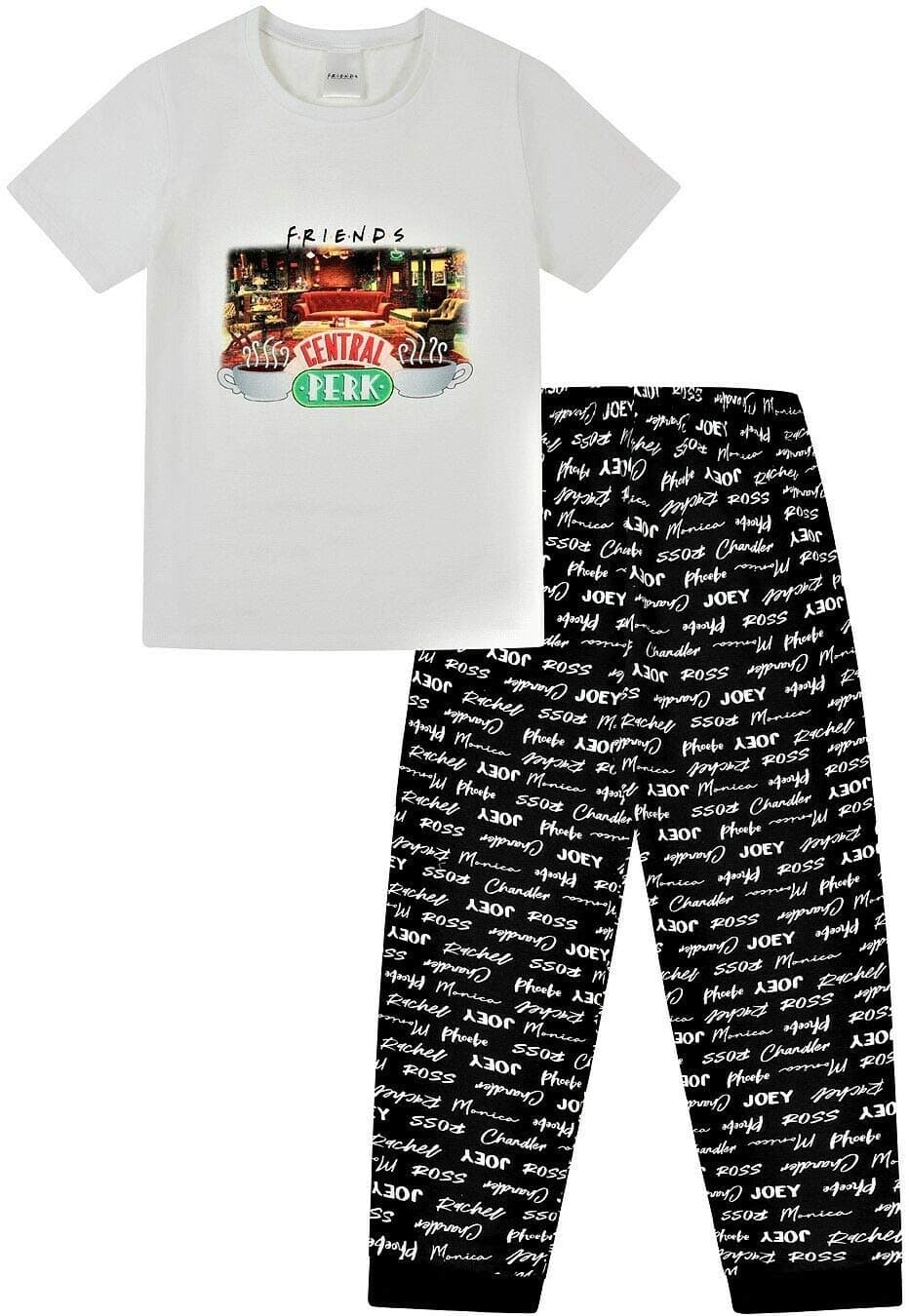 FRIENDSLadies Central Perk Pyjamas for Cafe TV Show Black White