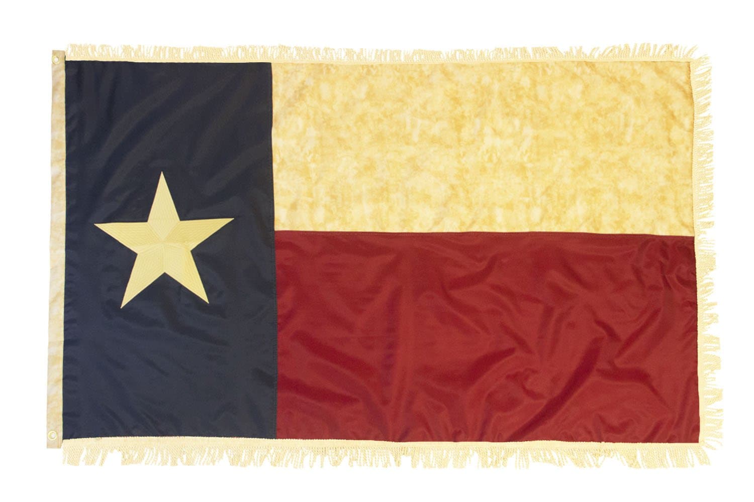 Texas Vintage Flag w/Gold Fringe - 3x5' Nylon Embroidered - Founding Fathers Flags