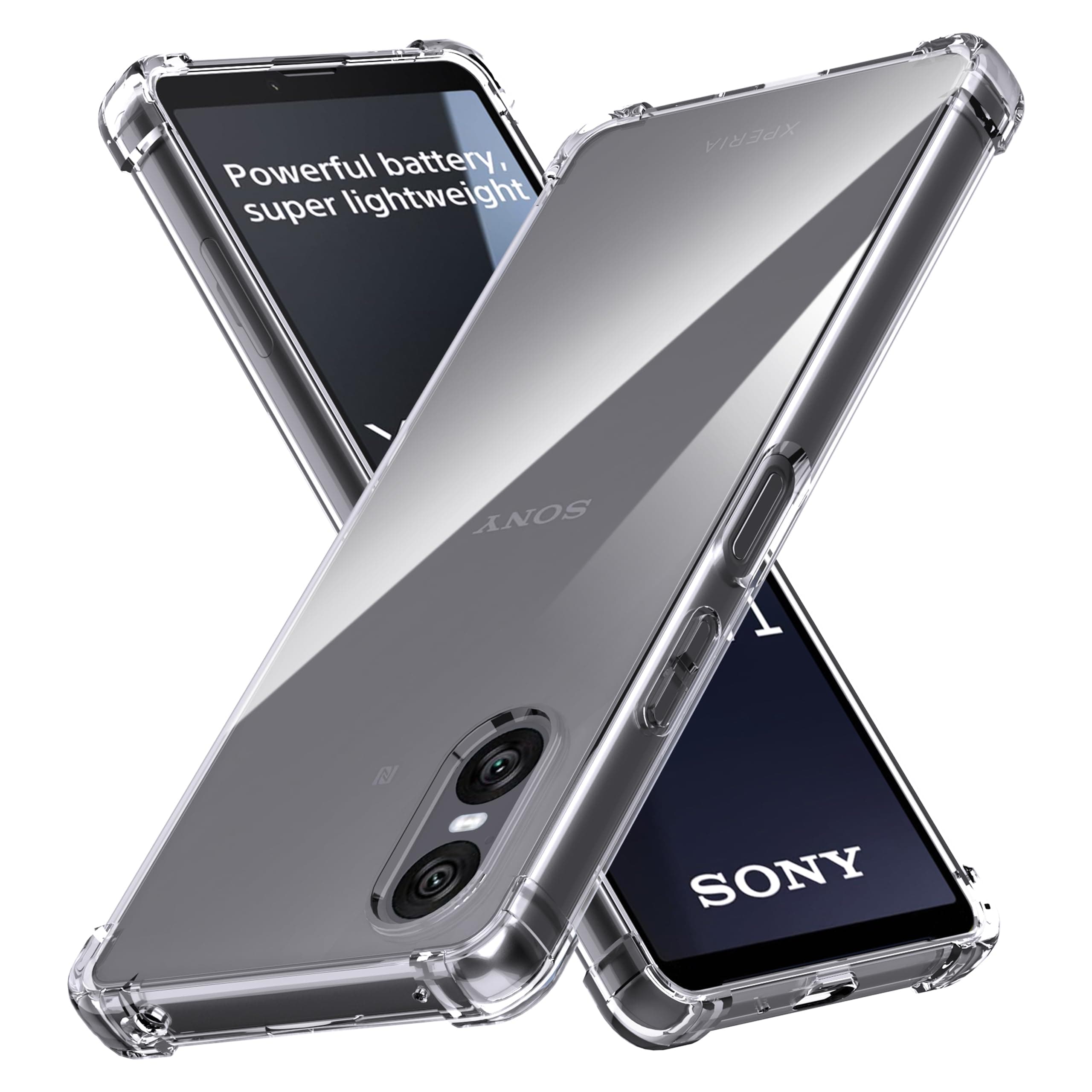 Anoowkoa TPU Case for Sony Xperia 10 VI 5G Phone Case Clear with Built-in Camera Lens Protector Thin Transparent Protective Back Cover Soft Flexible Bumper Hybrid Silicone Case