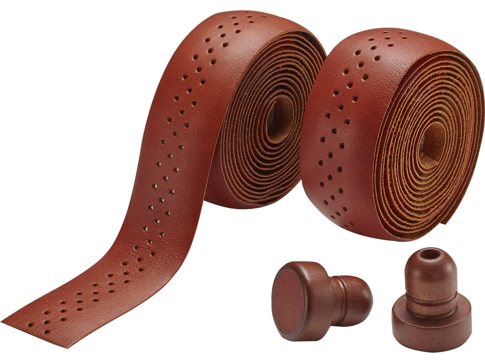 Voxom GB5 Handlebar Tape with End Plugs 718000017 Wooden Handles 200 x 3 cm, Brown
