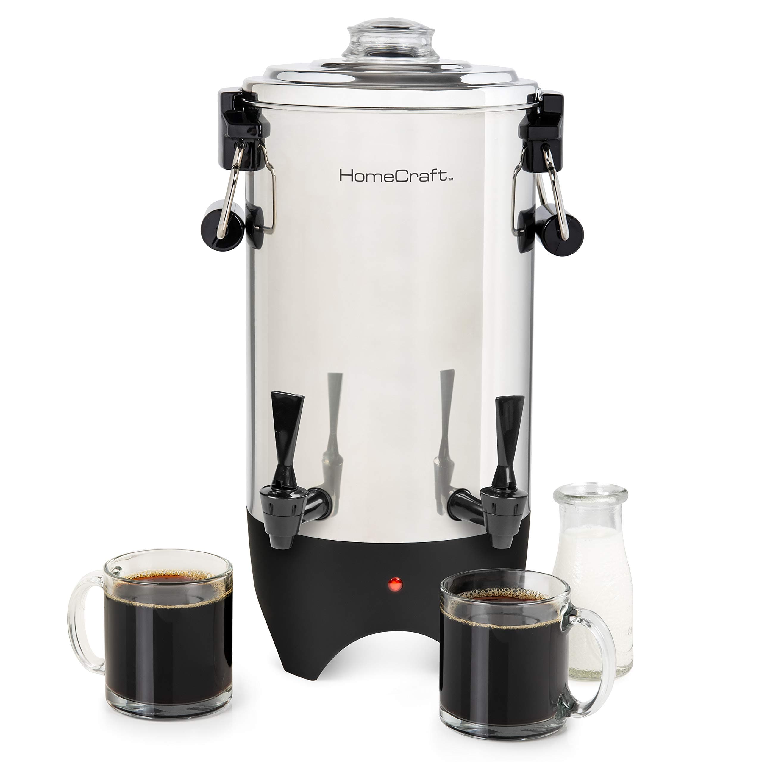 HomeCraft 45-Cup Coffee Urn and Hot Beverage Dispenser with Double Dripless F...