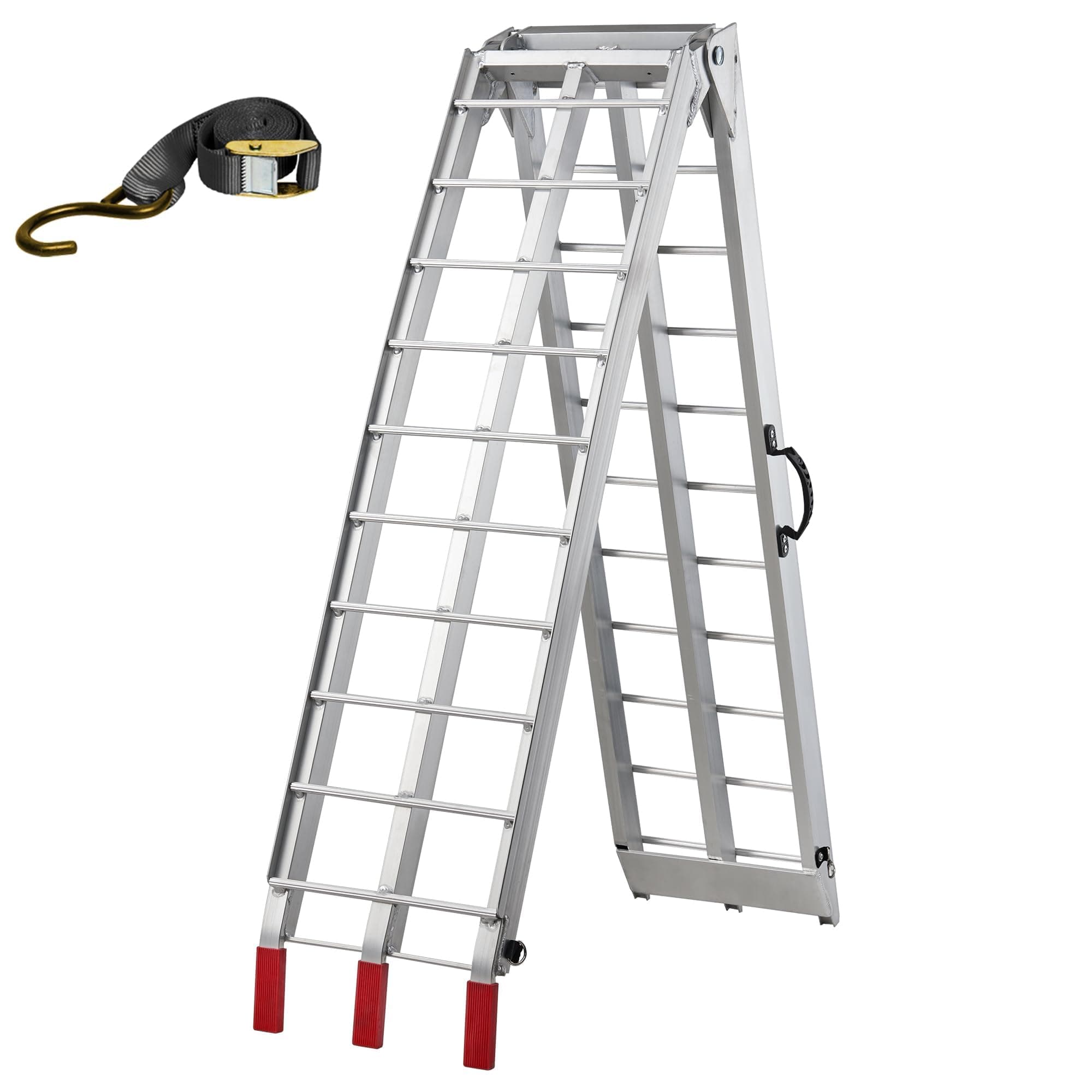 LEMNISCATE Motorcycle Truck Ramps for Pickup Trucks,7.5FT Portable Aluminum Loading Ramps,750 LBS Capacity Folding Dirt Bike,ATV,Lawn Mowers,UTVs,Race,Trailer Ramps Handle & Buckle,89"x12",1PC,Silver