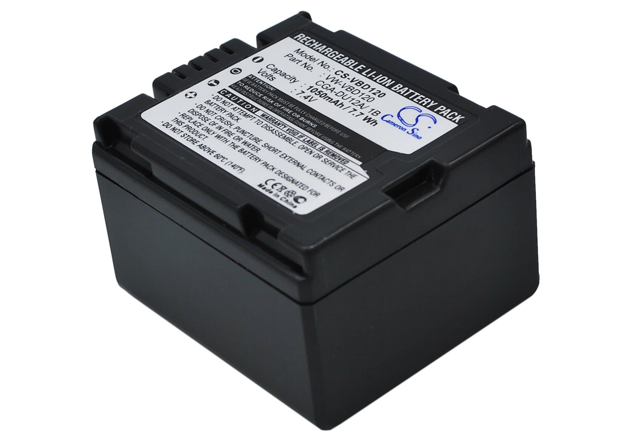 1050mAh/7.4V Replacement Battery for NV-GS75 NV-GS200K NV-GS400B NV-GS55B NV-GS50 DZ-MV380A VDR-M70B DZ-GX3300(B) VDR-D250 DZ-MV580E DZ-MV350A NV-GS37 VW-VBD120 CGA-DU12 CGA-DU12A/1B