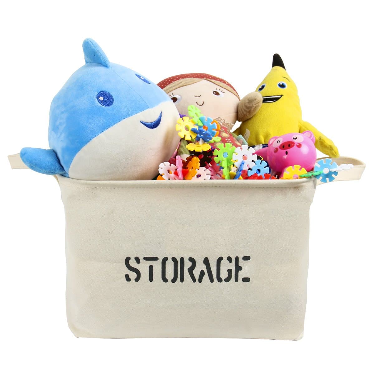 Lukher Jute Storage Basket Bin and Organizer with Handles (Cotton)