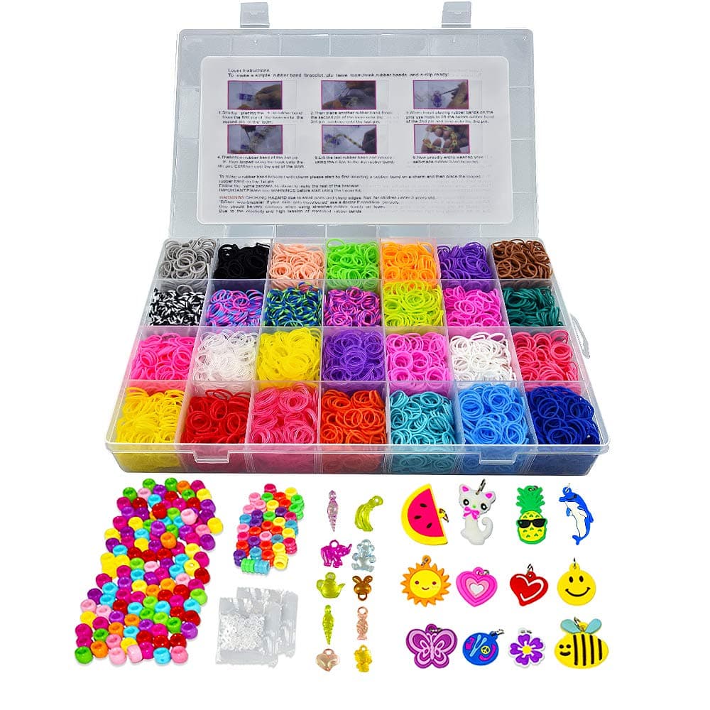 ATOPDREAM TOPTOY Rainbow Rubber Bands Refill Loom Kit - Best Gifts