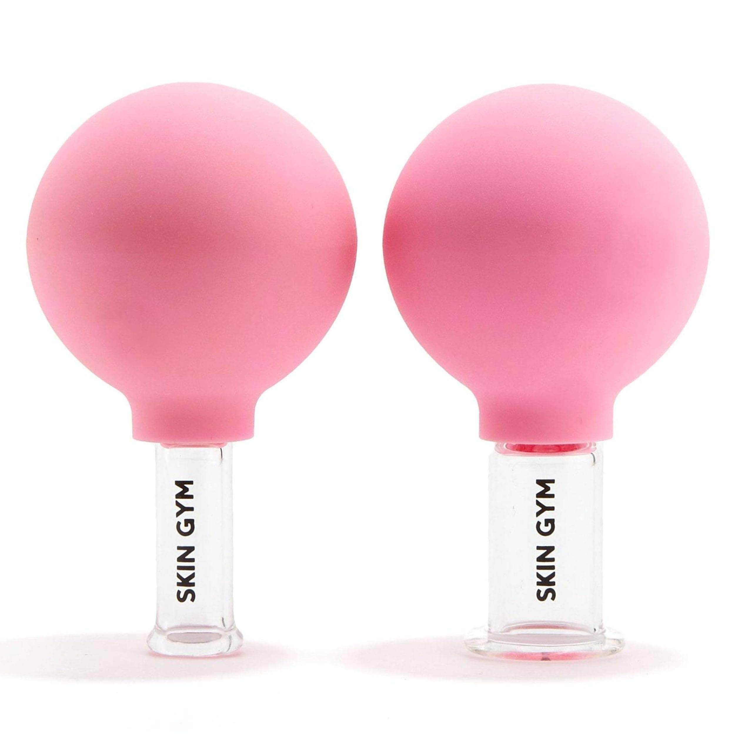 Skin Gym Facial Cupping Set for Face & Neck – Glass Face Cupping Therapy Tools for Lymphatic Drainage, Depuffing & Sculpting Jawline and Chin, Anti-Aging Facial Massage Cups, 2-Piece Set