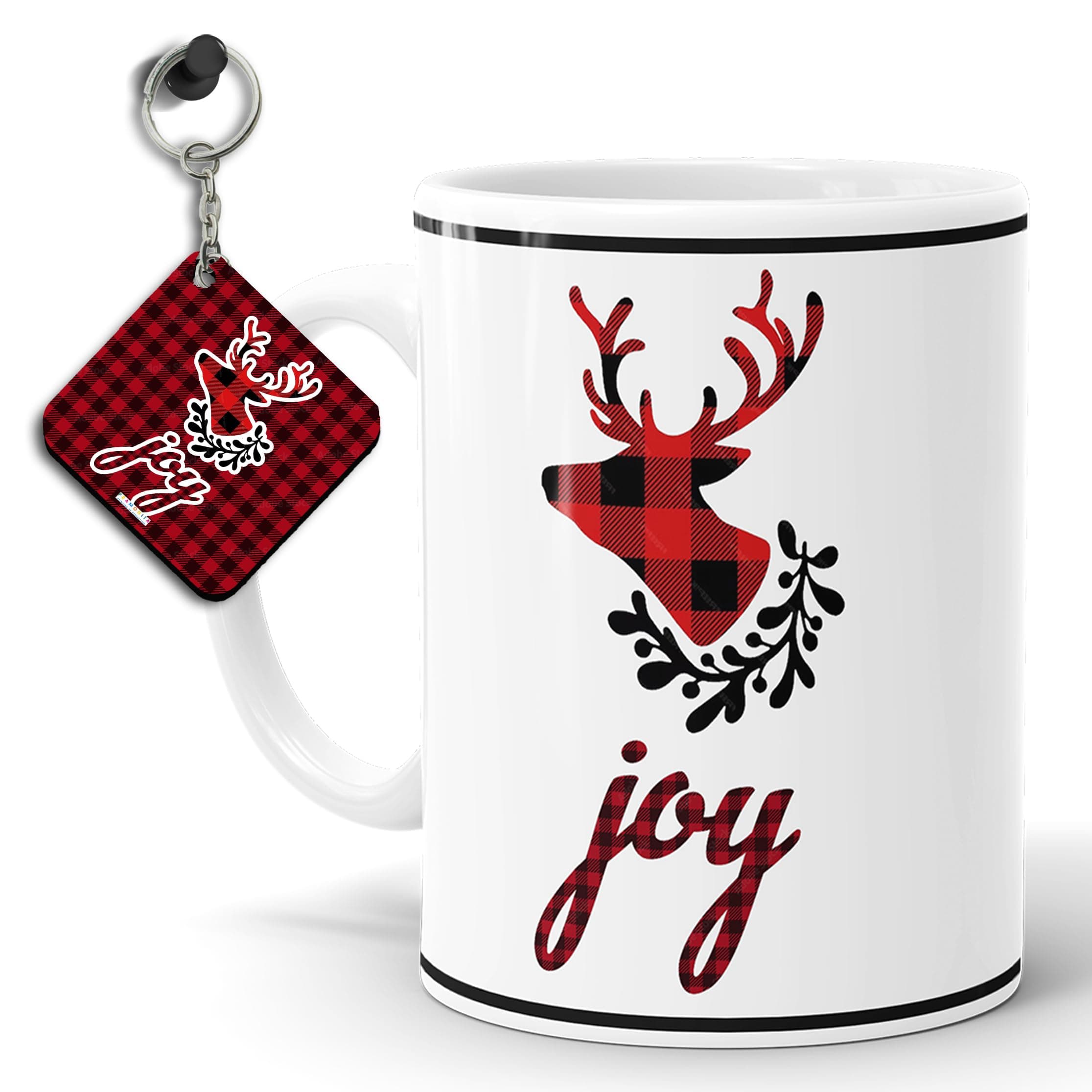 PRAMONITA Merry Christmas Santa Ceramic Coffee Mug Christmas Mug, Santa Cap, Christmas Decoration Item, Christmas Gift, (Key-Top-CH-04)