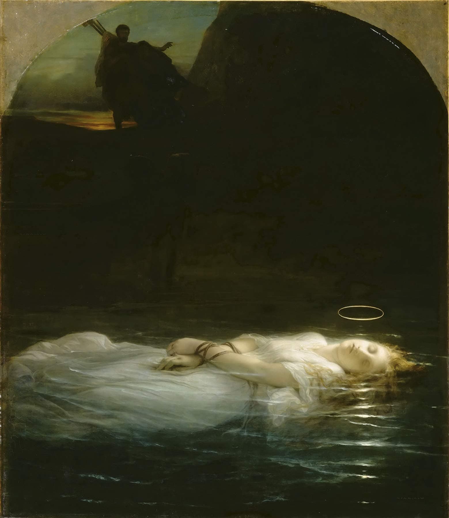Paul Delaroche The Young Martyr ~ La Jeune Martyre 1855 Musee du Louvre 24" x 21" Fine Art Giclee Canvas Print (Unframed) Reproduction