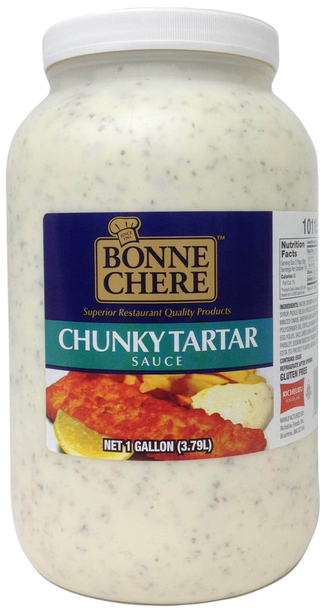 Bonne Chere Superior Chunky Tartar Sauce, 1 Gallon -- 4 per case.