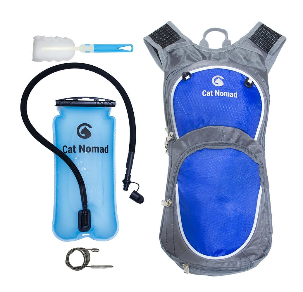 Cat Nomad Performance Hydration Pack Insulated and Robust Backpack with 3L 100Oz Water Bladder and Cleaning Kit for Hiking Running Cycling Biking Skiing Climbing Men Women Kids