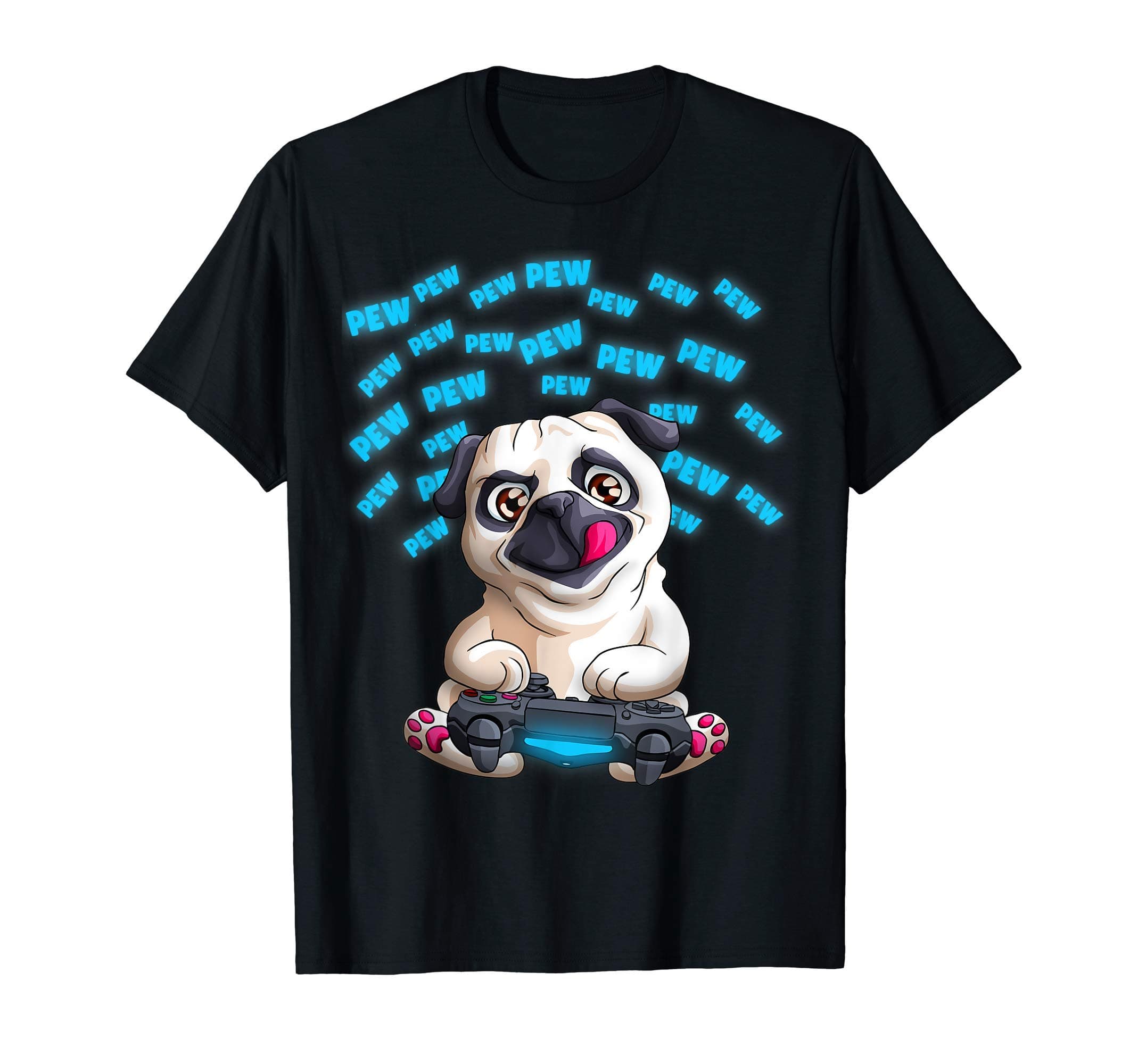 Pew Gamer Pug Funny PewPewPew Video Gaming Pugs Gift T-Shirt