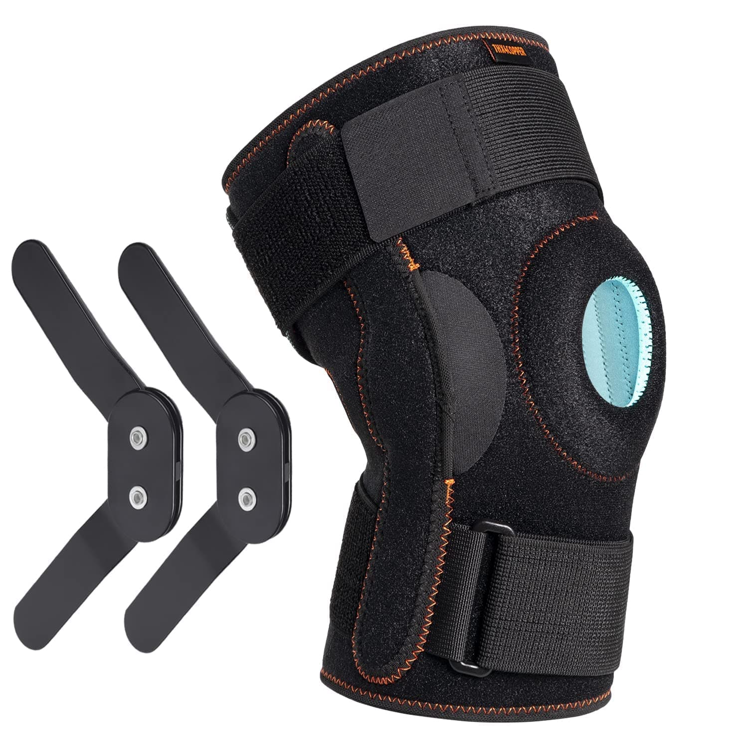 Thx4COPPER Hinged Knee Support Brace-Adjustable Open Patella with Parallel Straps & Dual Side Stabilizers For Joint Pain Relief,Arthritis,Meniscus Tear,MCL, ACL, Tendonitis,Ligament Injury,Small