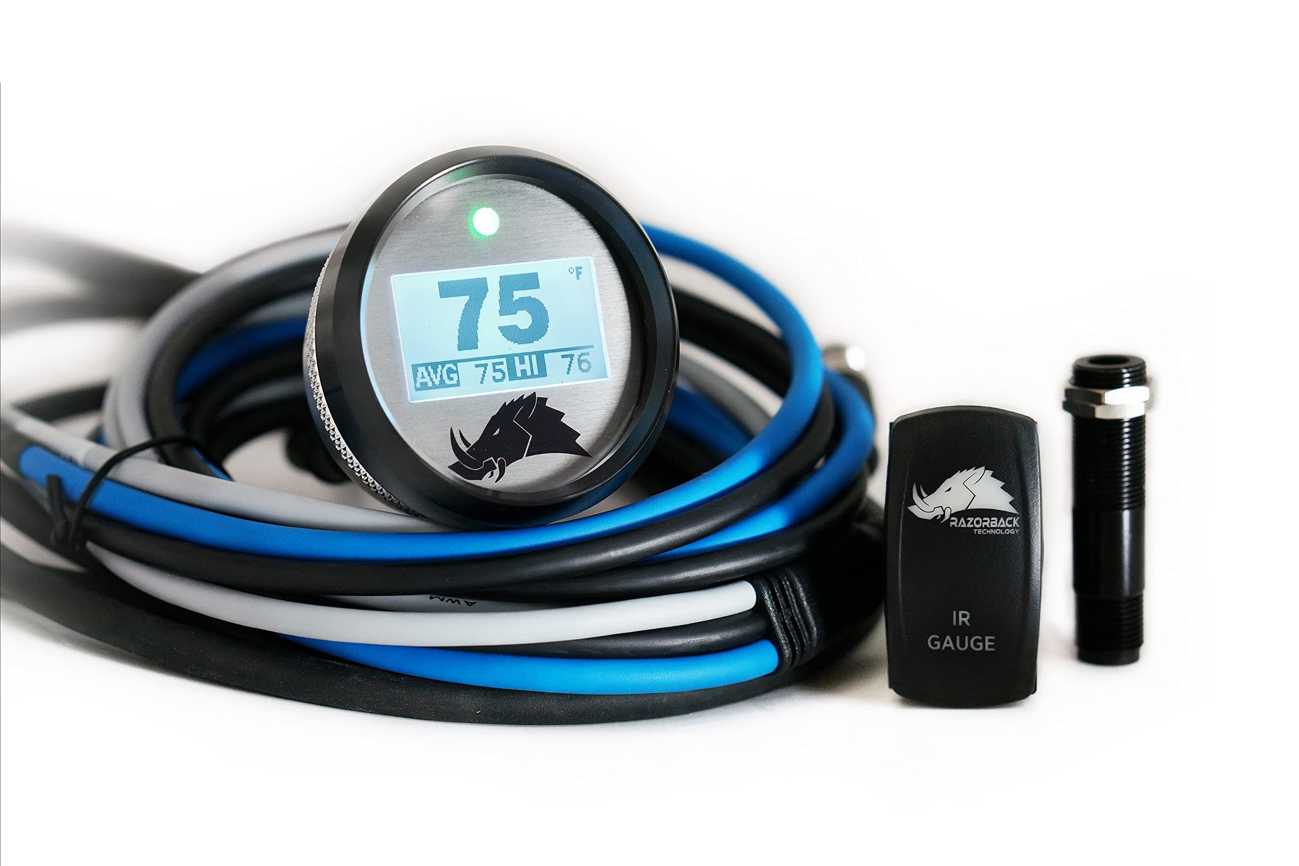 Belt Temperature Gauge w/Infrared Sensor (for UTVs and Snowmobiles) - 3.1 Dimmable Edition (Can-Am Maverick X3, Black)