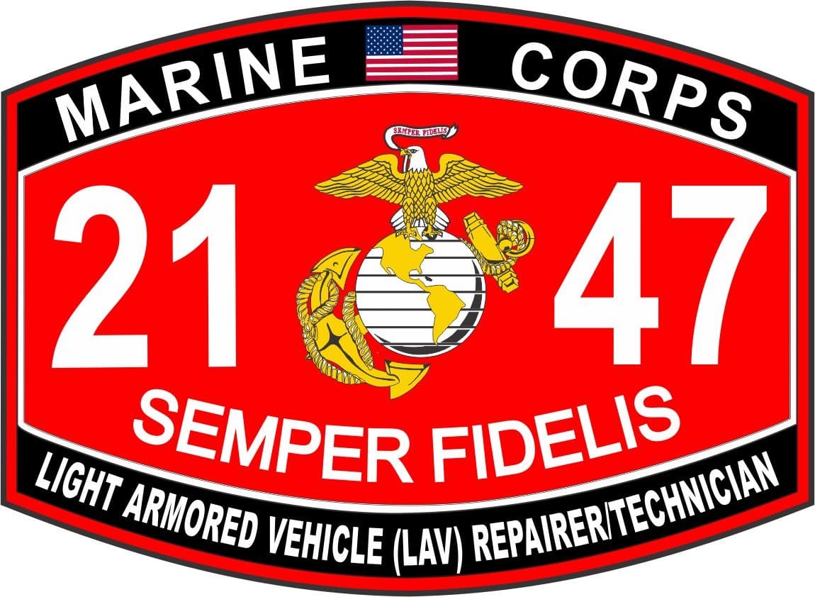 USMC MOS 2147 Light Armored Vehicle Repairer/Technician Decal 5.5"