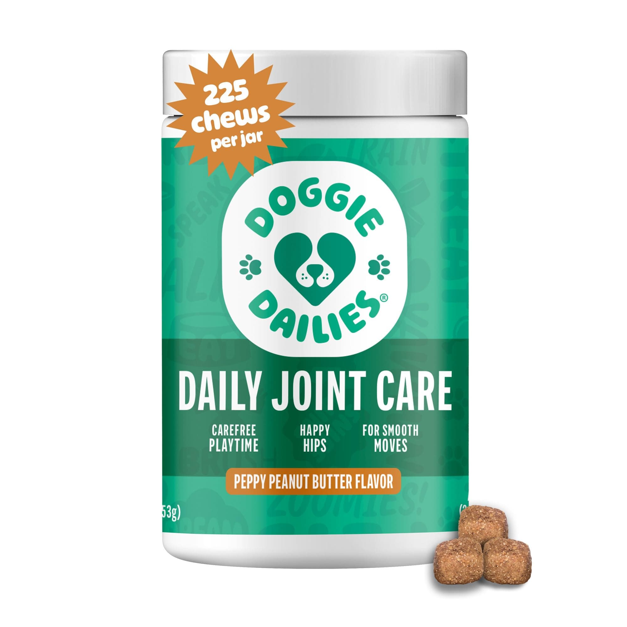 Doggie Dailies Glucosamine for Dogs - 225 Chews - Joint Supplement for Dogs of All Breeds & Sizes - Hip and Joint Supplement for Dogs - Premium Glucosamine and Chondroitin for Dogs (Peanut Butter)