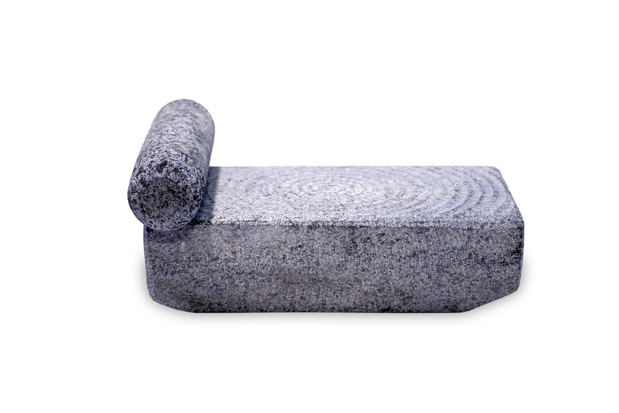 Baby Ammikallu SIL Batta Home Decor Natural Hand Grinder Mortar & Pestle (Length - 8 Inch, Width 6 Inch) Black