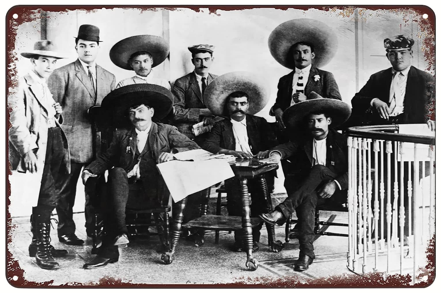 Vintage Metal Signs - Mexican Revolution Emiliano Zapata Poster Plan of Ayala Tin Sign Wall Art Decor Plaque for Home Kitchen Bar Pub Club Cafe Office 8x12 inch