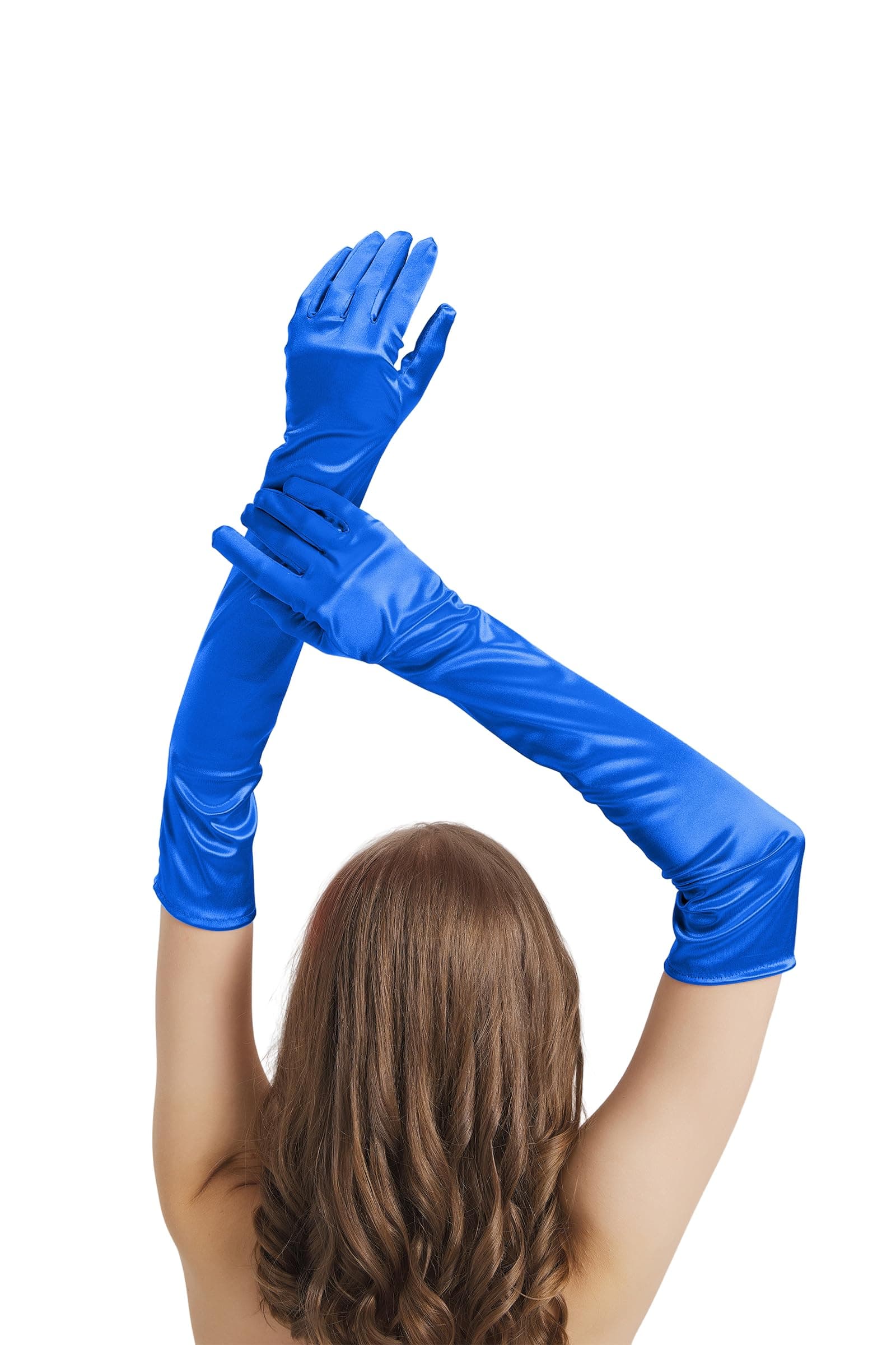 sodknow Long Satin Gloves Costume Women Elbow Lenth 21" Long Gloves Opera Halloween Cosplay 1920s Party Dance Dress Formal