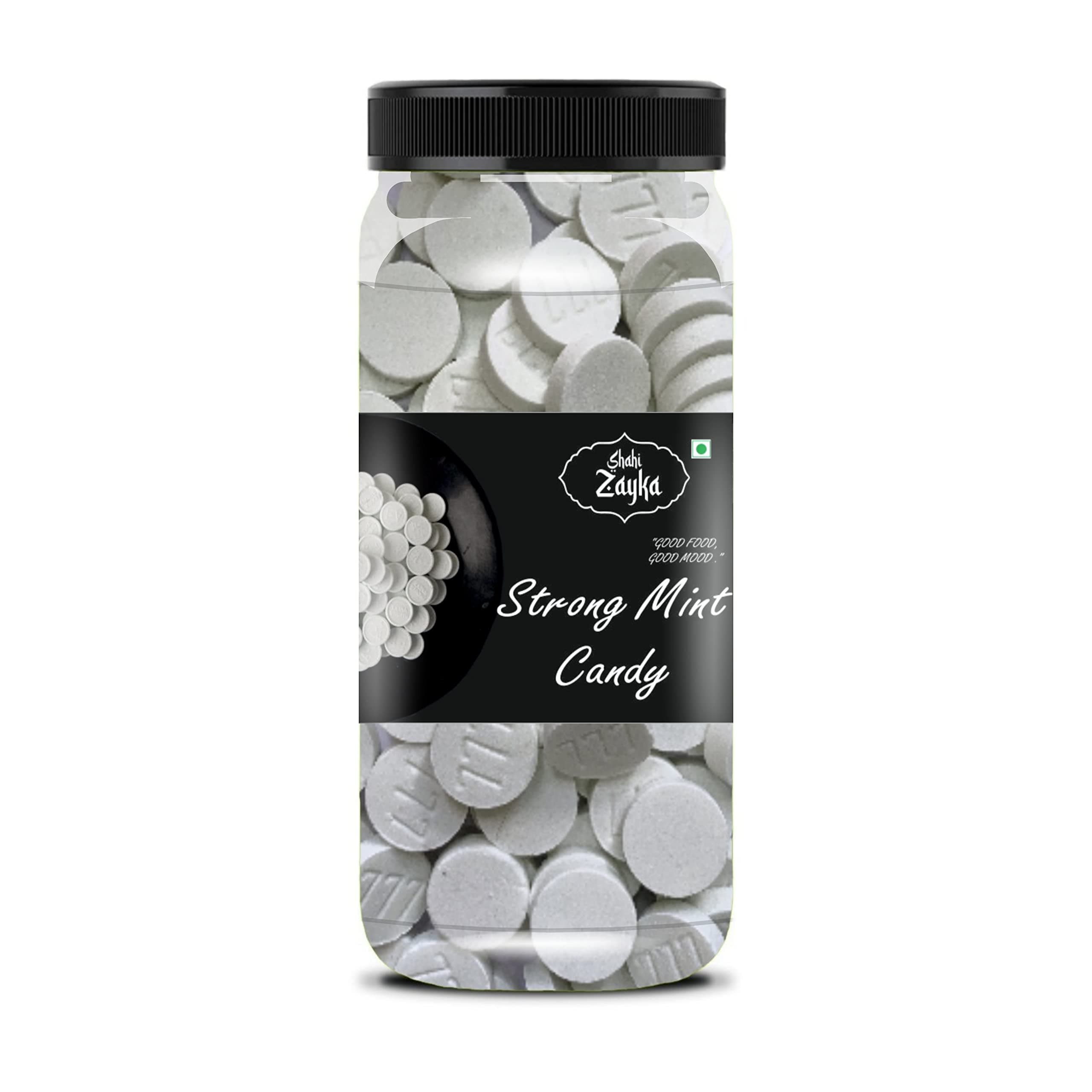 Shahi Zayka Extra Strong Mint Candy 200gm Peppermint Candies | Mint Candy for Kids | Old (Vintage) Style Sugar Boiled Candy for Kids [Jar Pack]