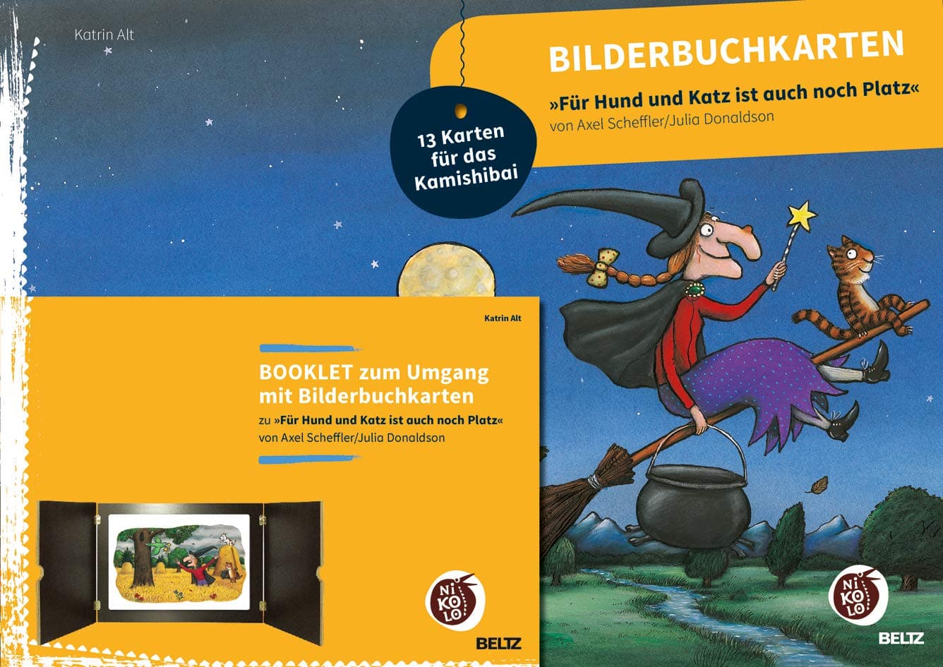 Bilderbuchkarten »Für Hund und Katz ist auch noch Platz« von Axel Scheffler und Julia Donaldson: Mit Booklet zum Umgang mit 13 Bilderbuchkarten für das Kamishibai