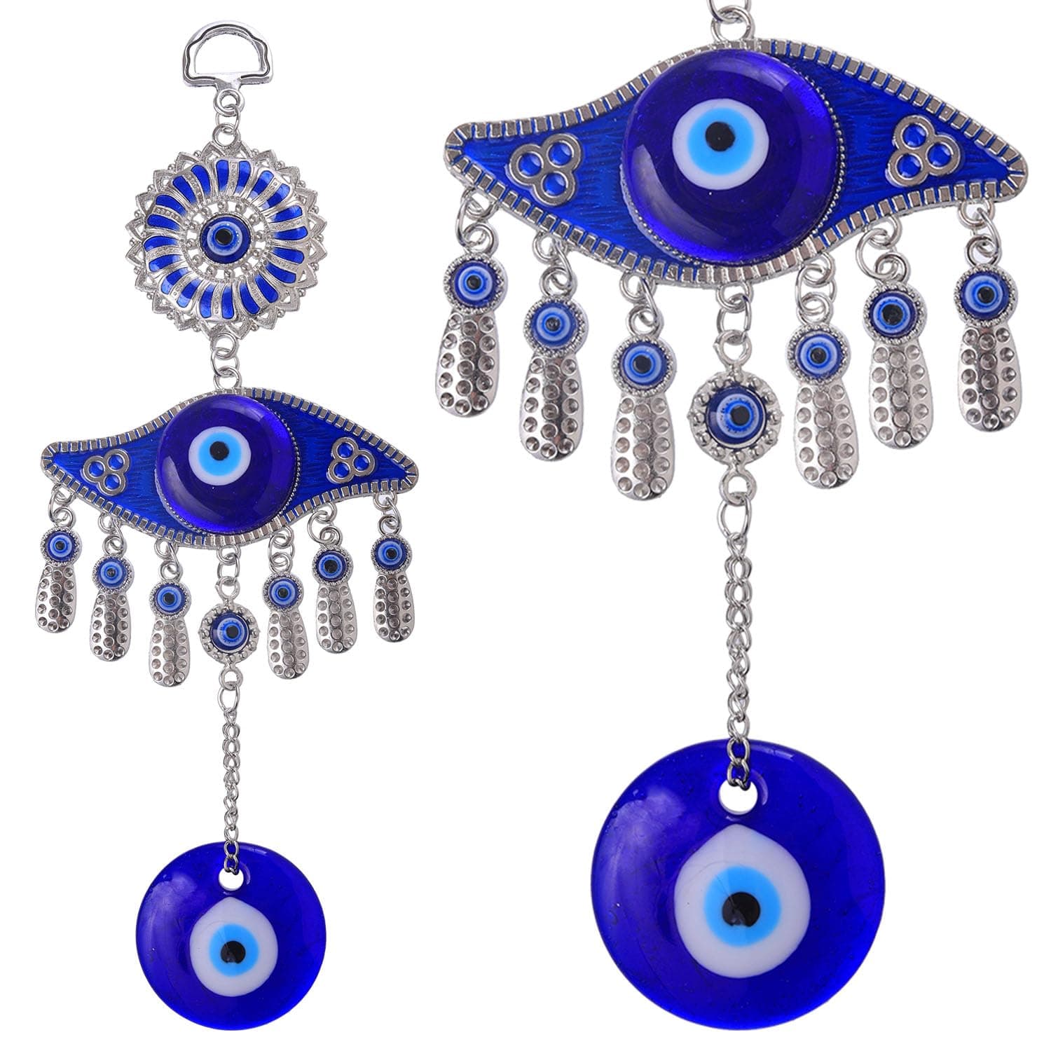Evil Eye Pendant Decoration, Blue Evil Eye Amulet, Alloy Ornaments, Handmade Turkish Evil Eye Ornament, Lucky Blue Evil Eye Hanging Ornament Amulet for Car, Home, Office Protection and Blessing