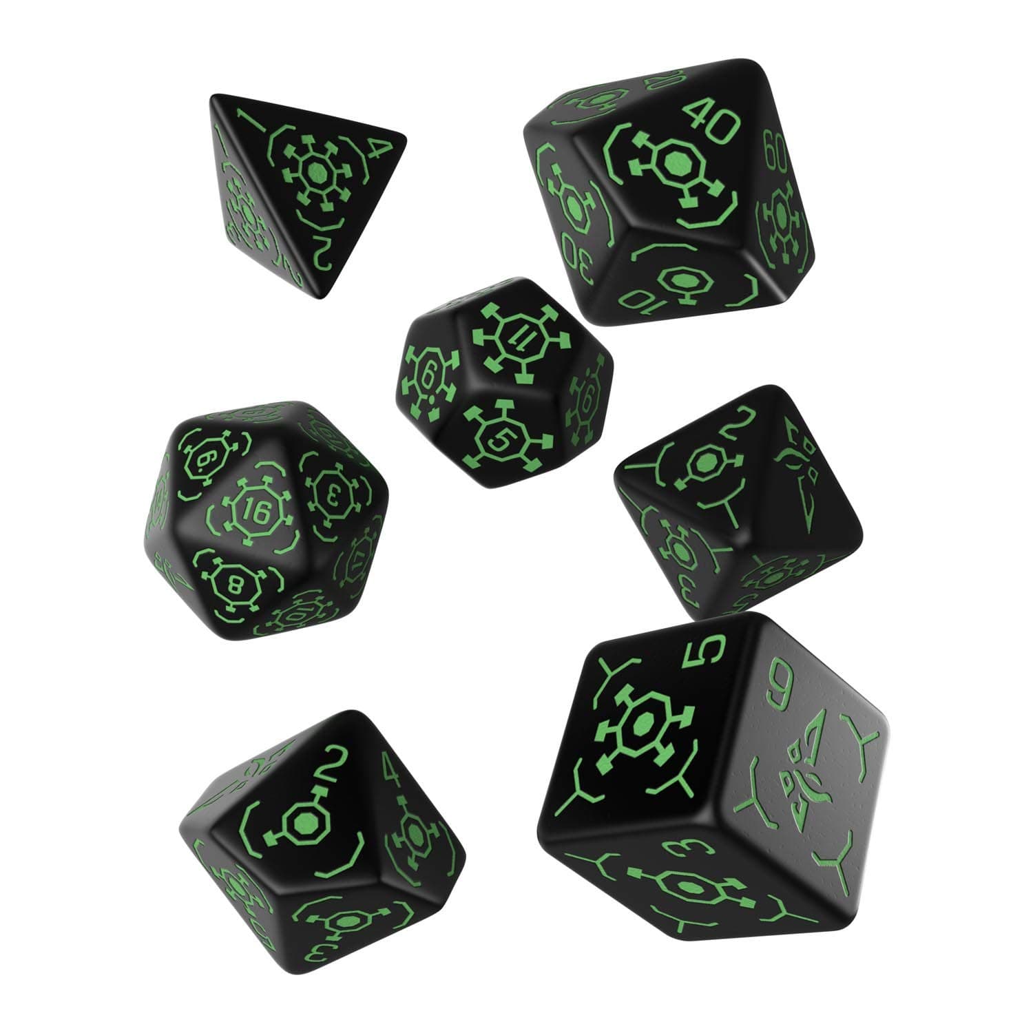 Gerardos QworkshopSIEN21 Qworkshop 7 Piece Ingress Enlightened Dice Set, Multi-Color